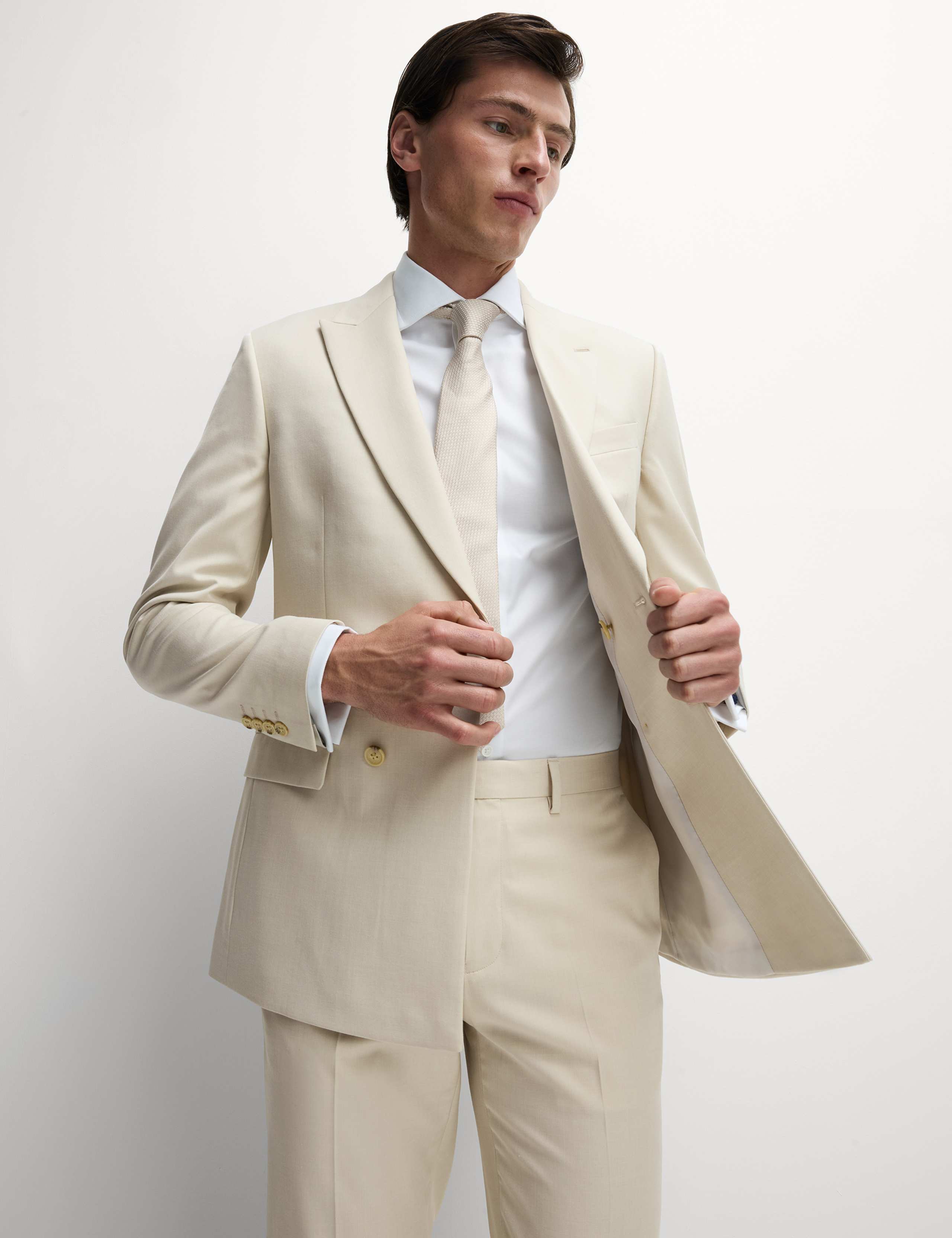 Slim Fit Double Breasted Jacket with Stretch 3 of 7