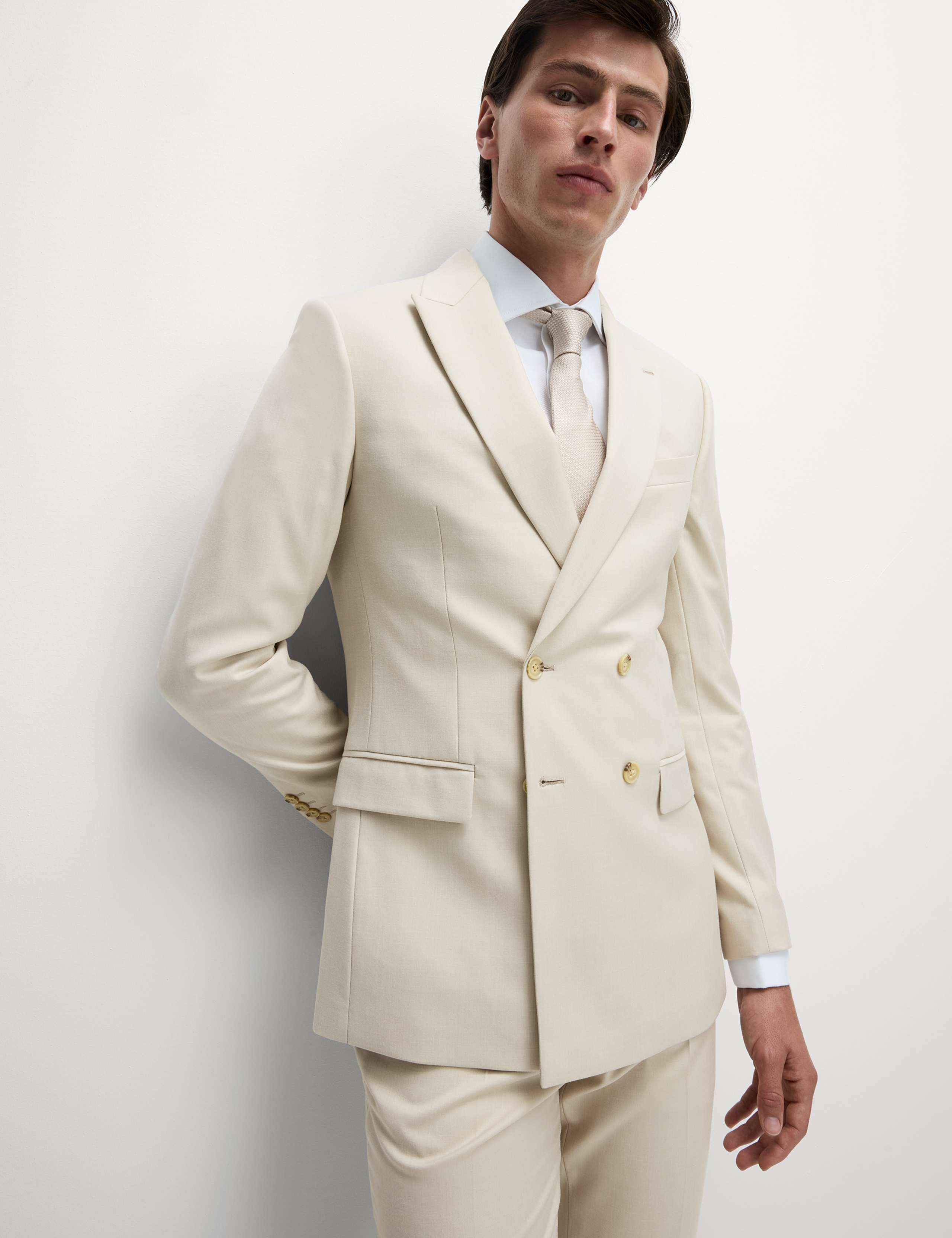 Slim Fit Double Breasted Jacket with Stretch 7 of 7