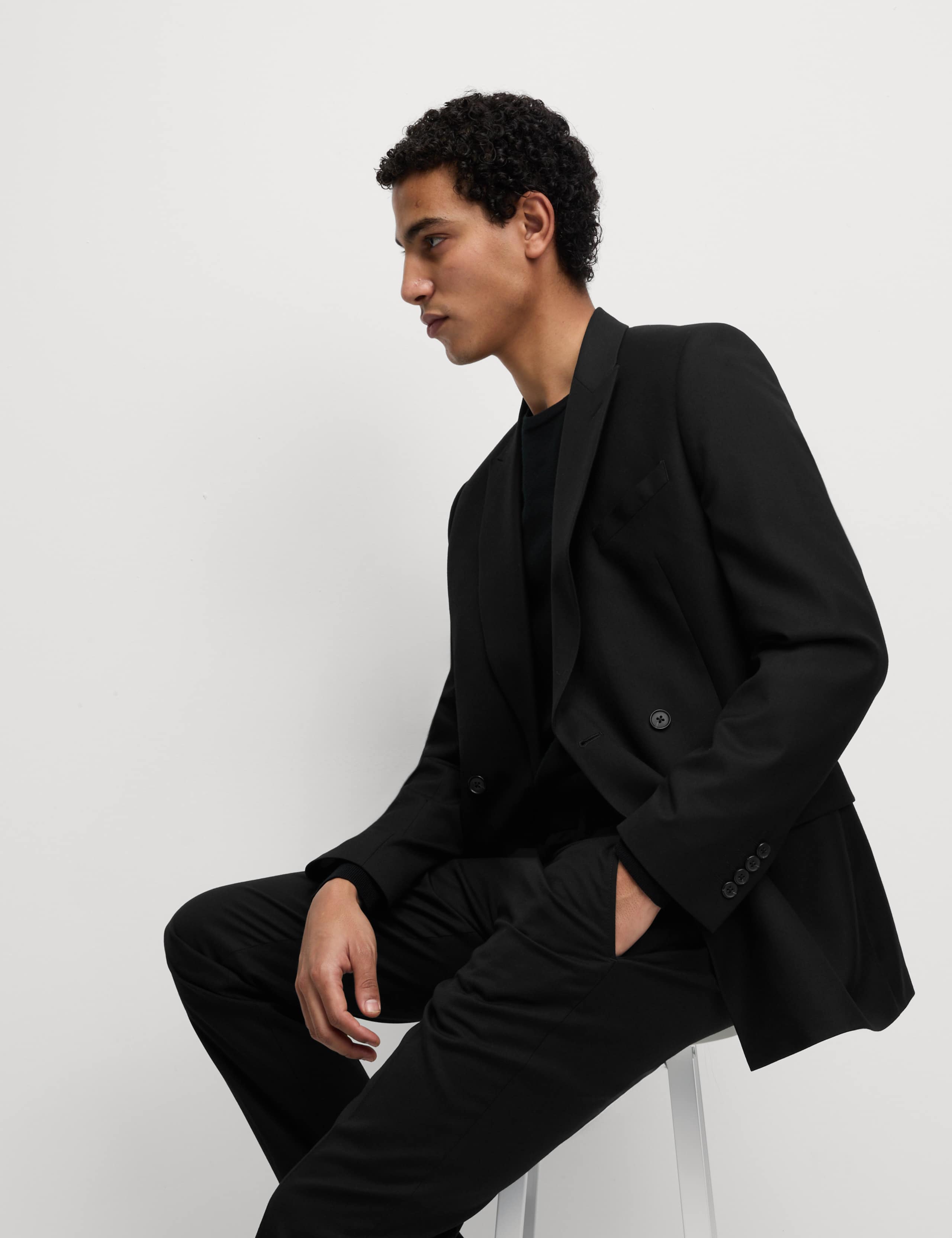 Slim Fit Double Breasted Jacket with Stretch 8 of 8