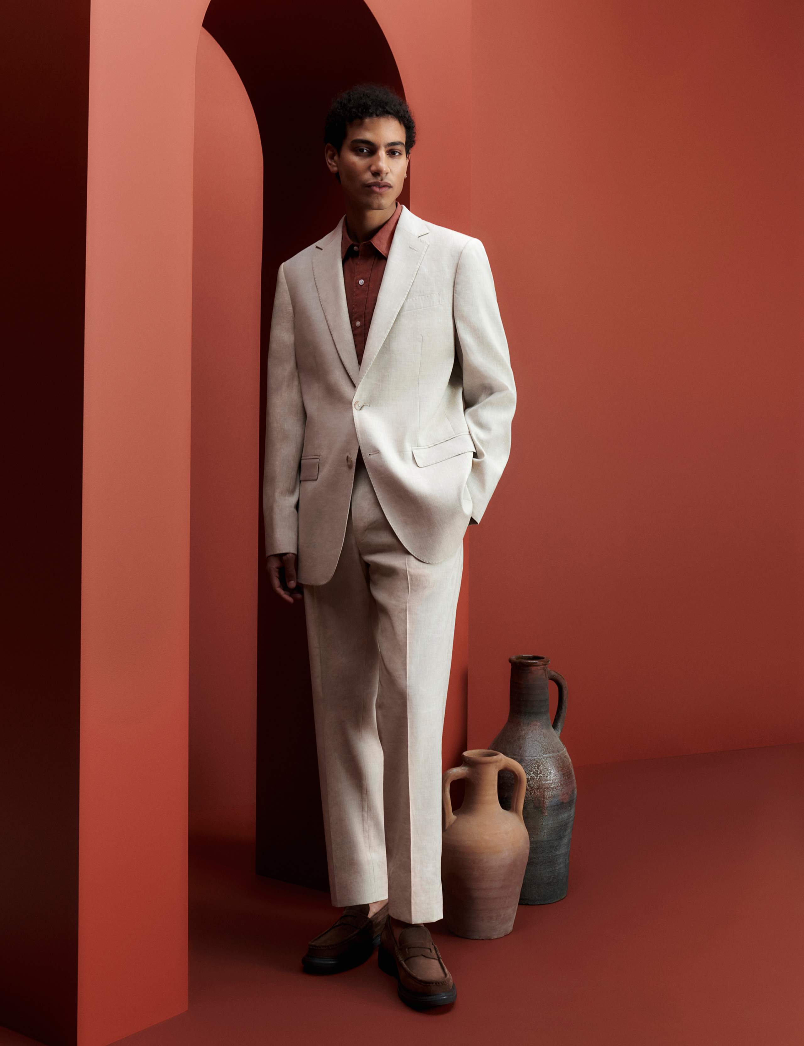 Slim Fit Stretch Suit Trousers 1 of 6