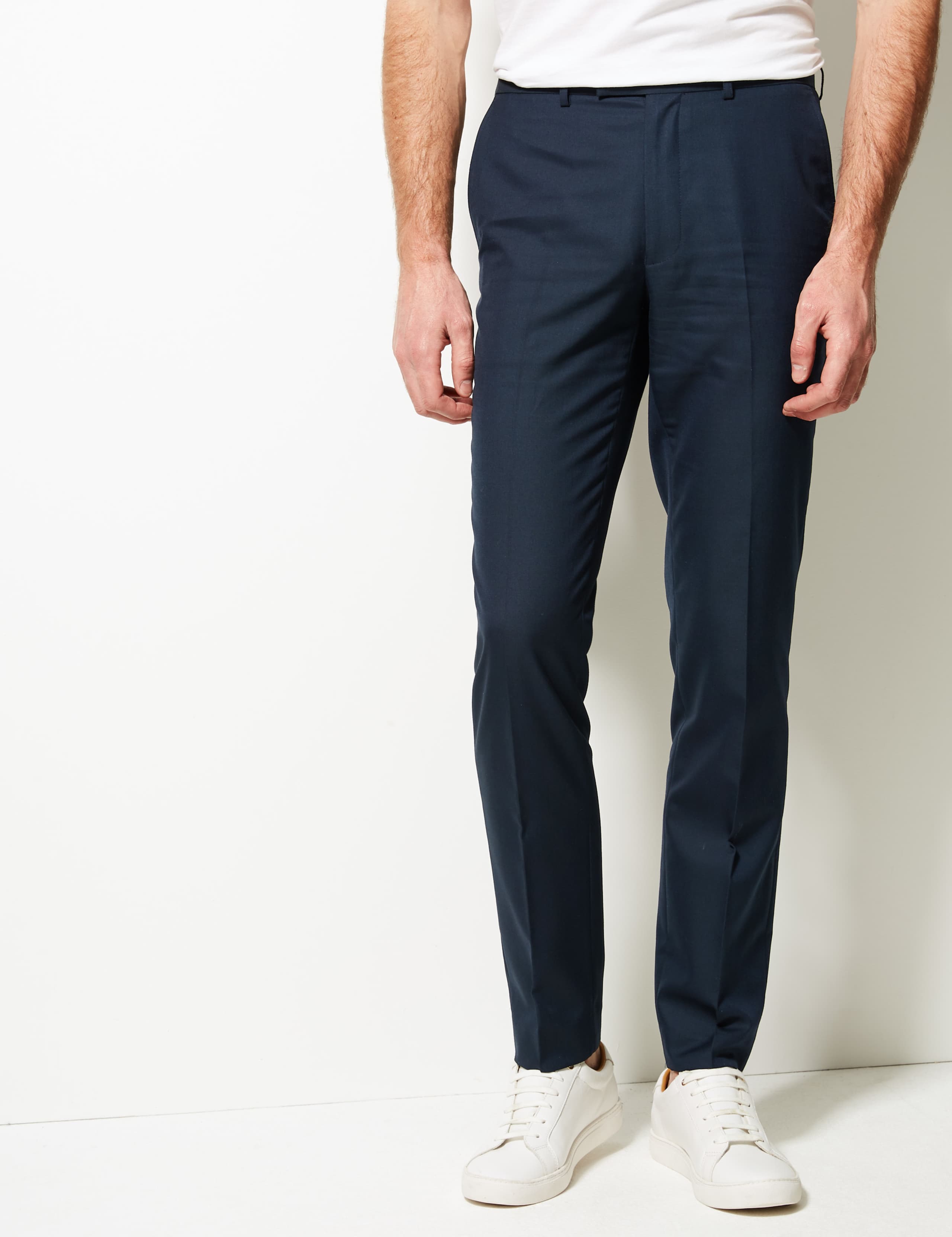 Navy Slim Fit Trousers 3 of 5