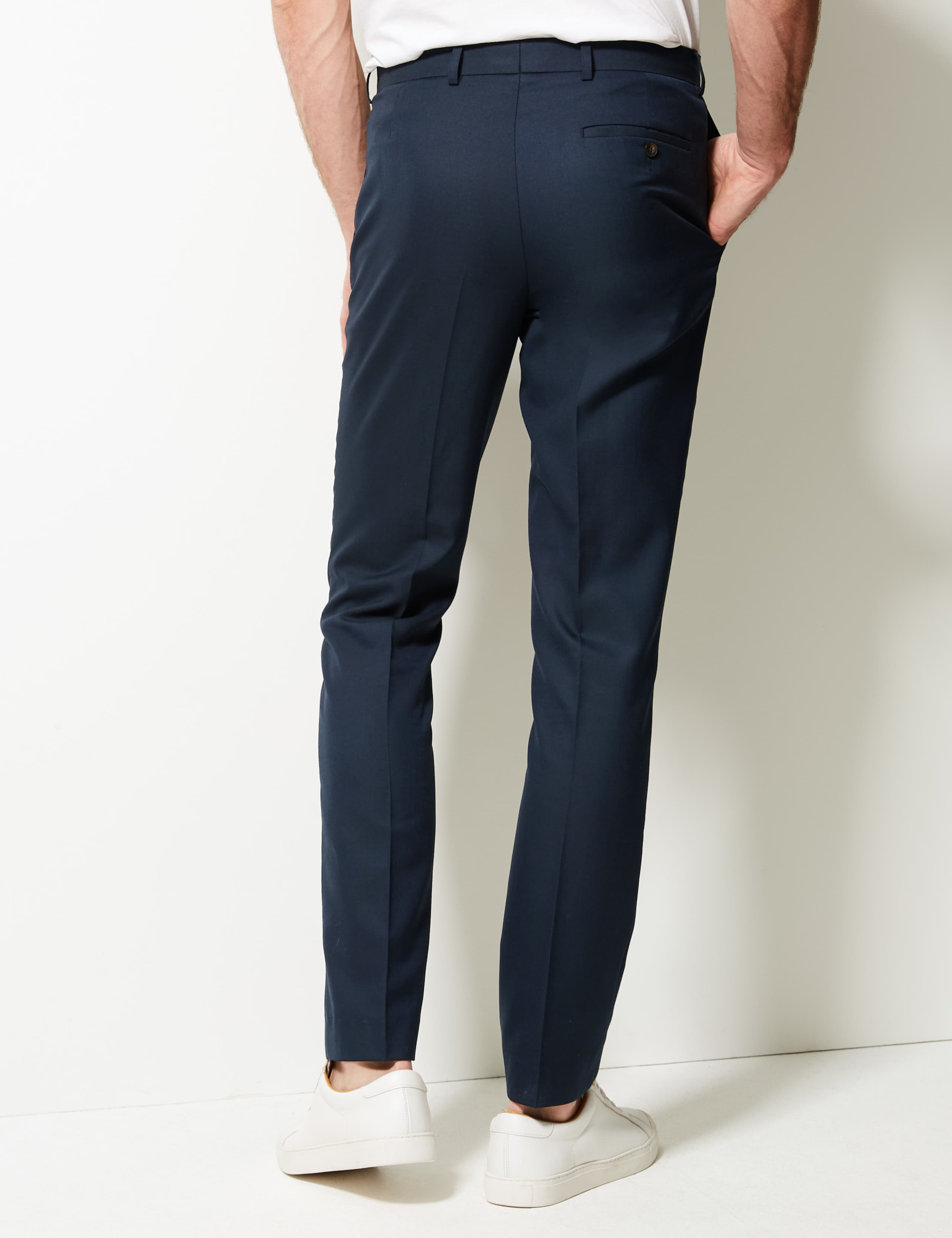 Navy Slim Fit Trousers 4 of 5