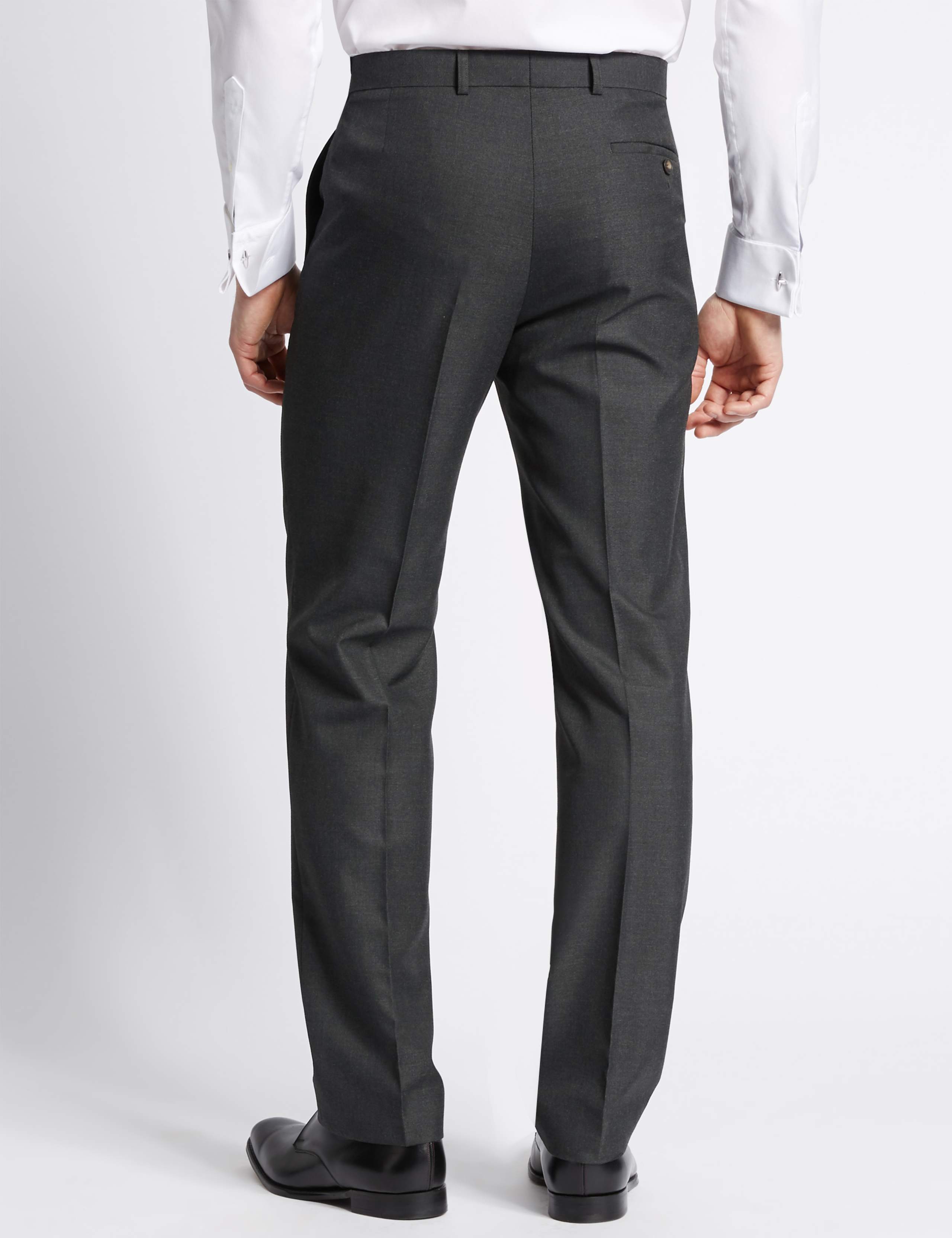 Charcoal Regular Fit Trousers 3 of 5