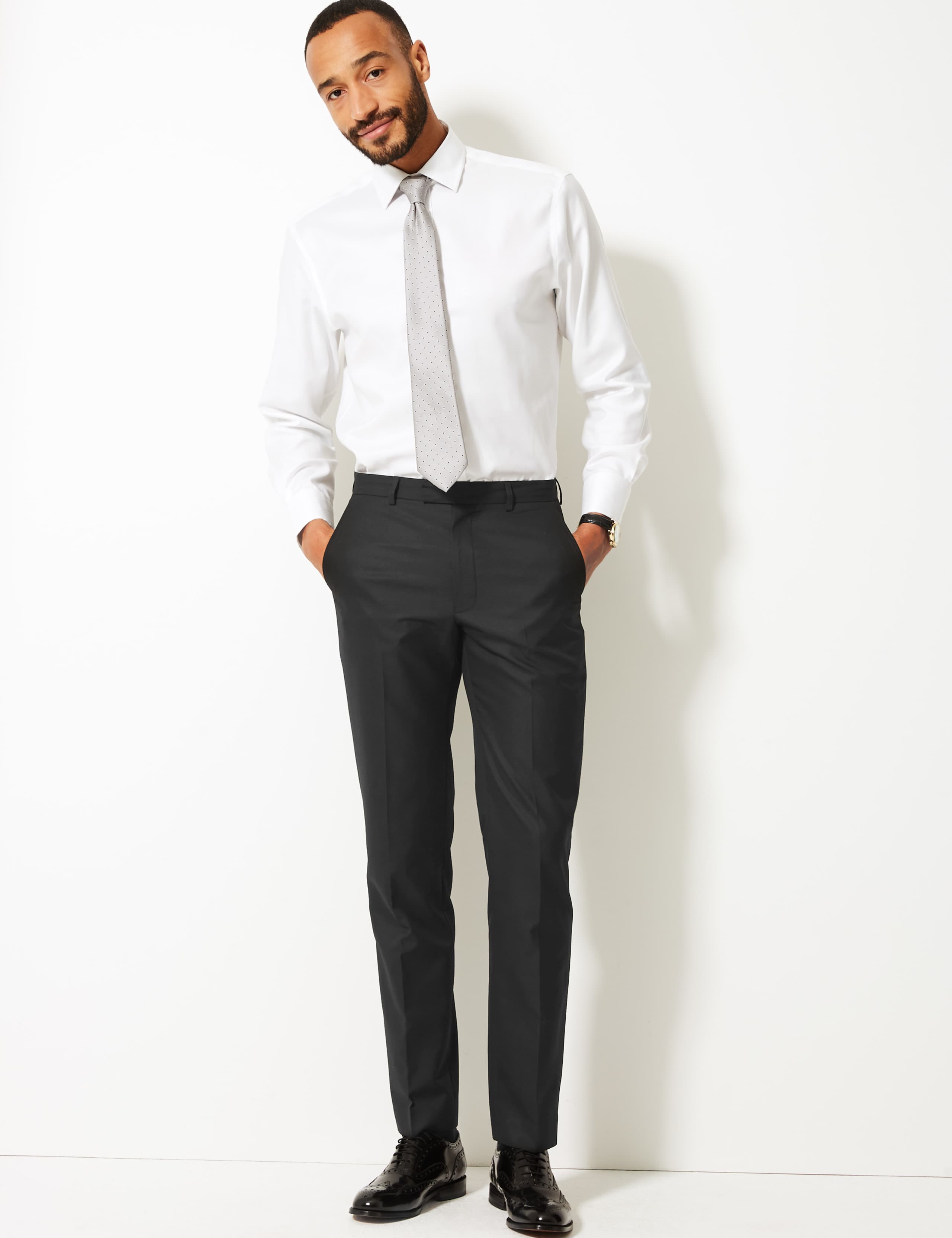 Black Tailored Fit Trousers 1 of 5