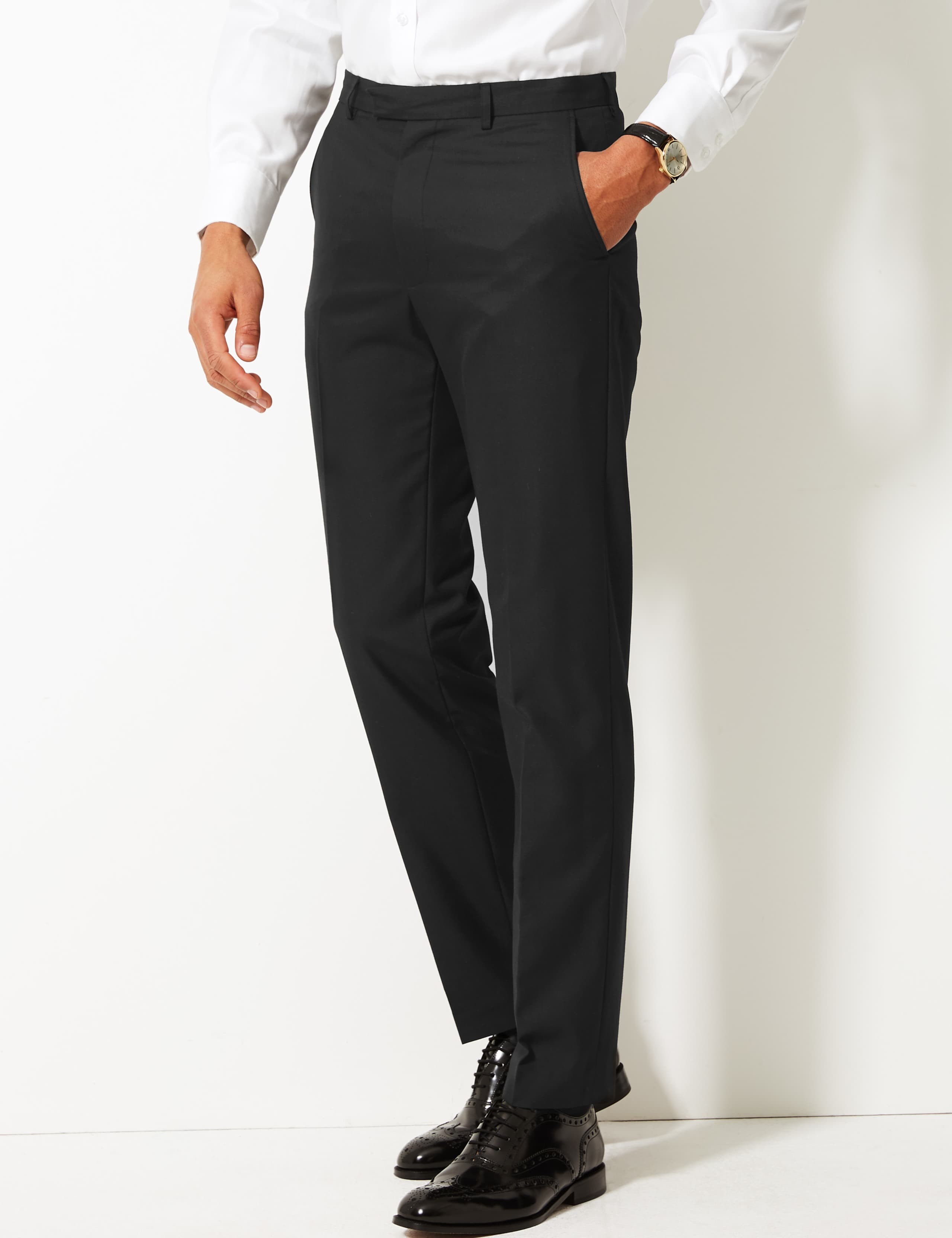 Black Tailored Fit Trousers 3 of 5