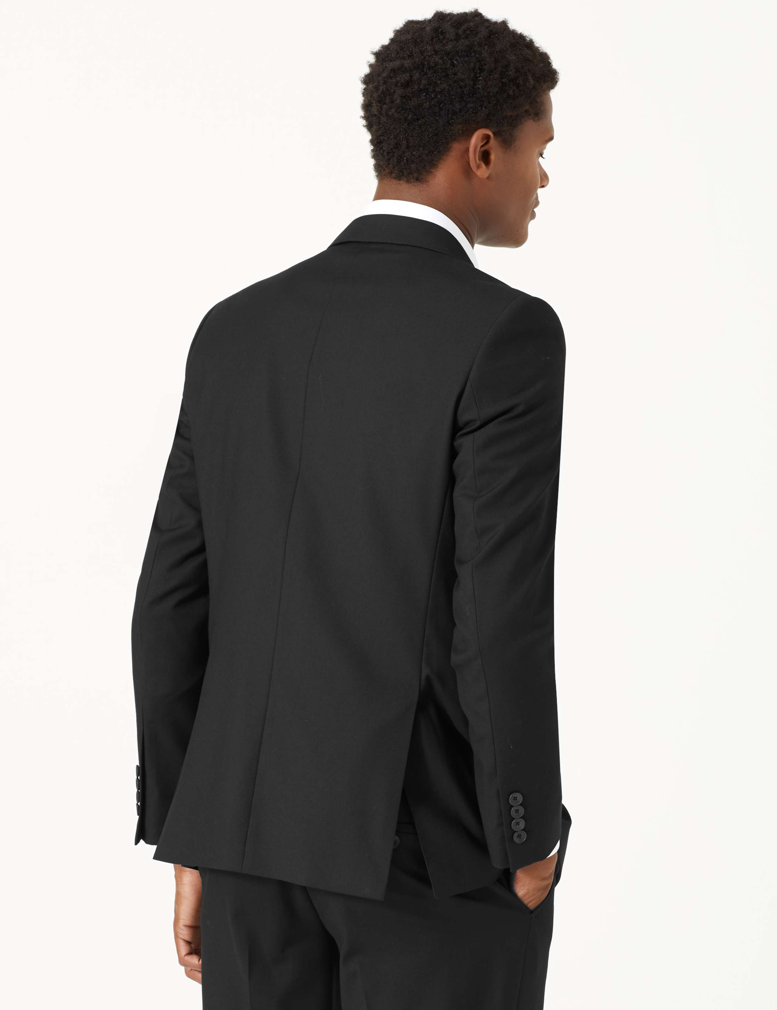 Big & Tall Black Slim Fit Jacket with Stretch 4 of 7