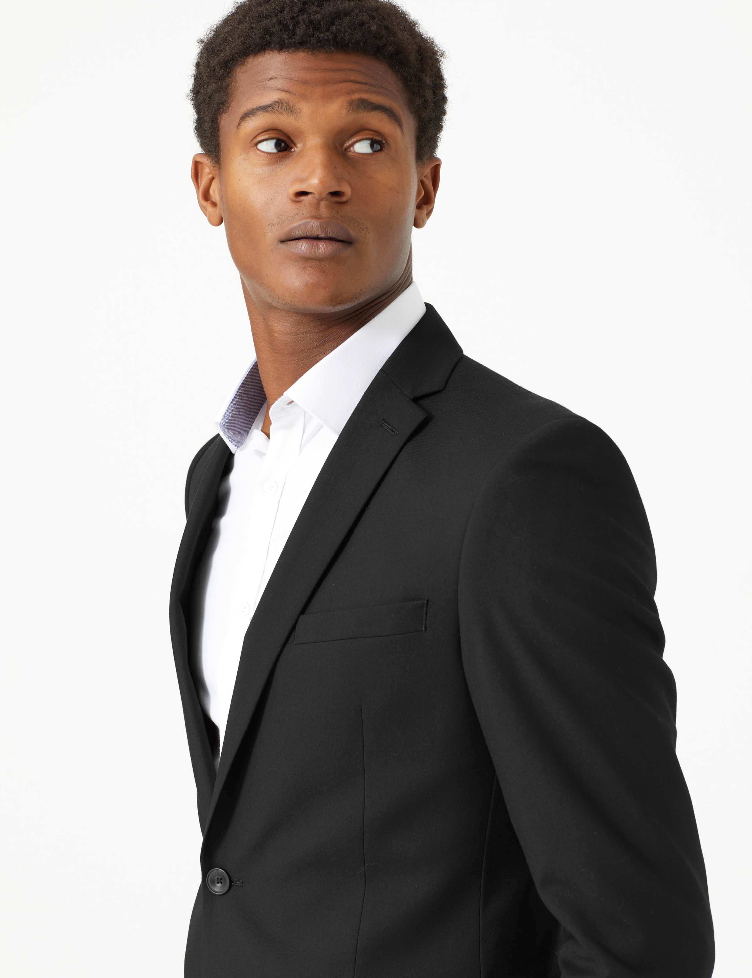 Big & Tall Black Slim Fit Jacket with Stretch 6 of 7