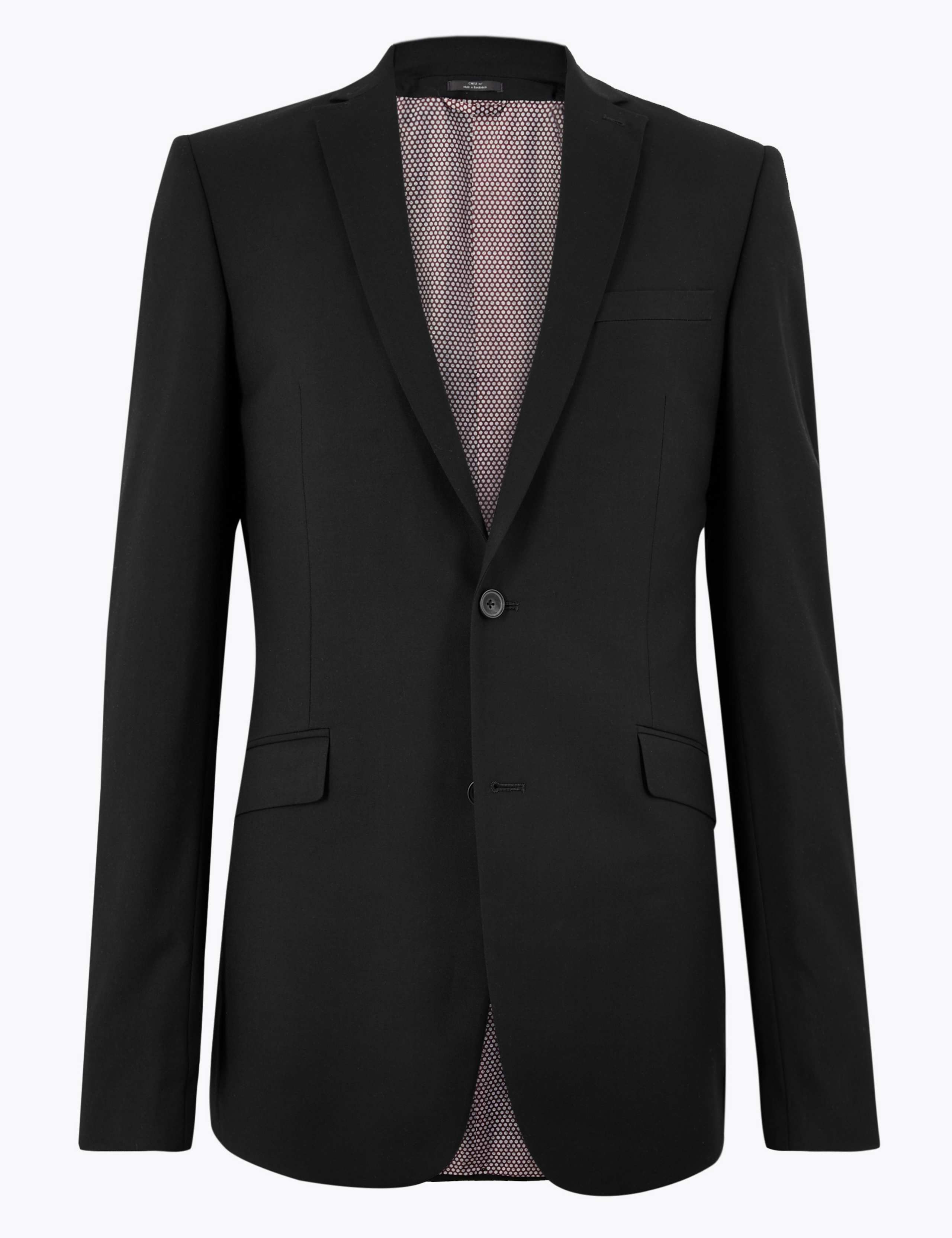 Big & Tall Black Slim Fit Jacket with Stretch 2 of 7