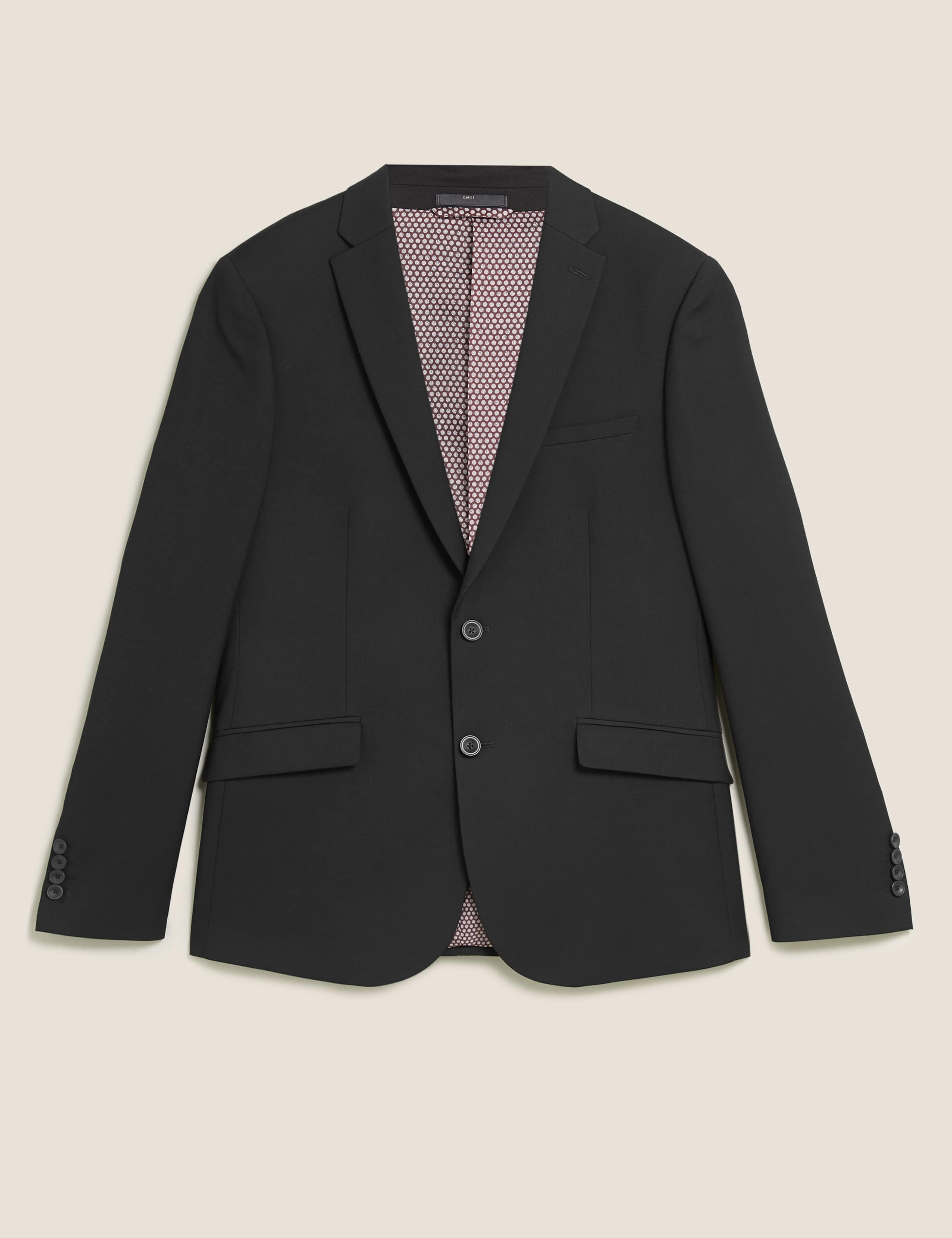 Black Skinny Fit Suit Jacket with Stretch 2 of 10