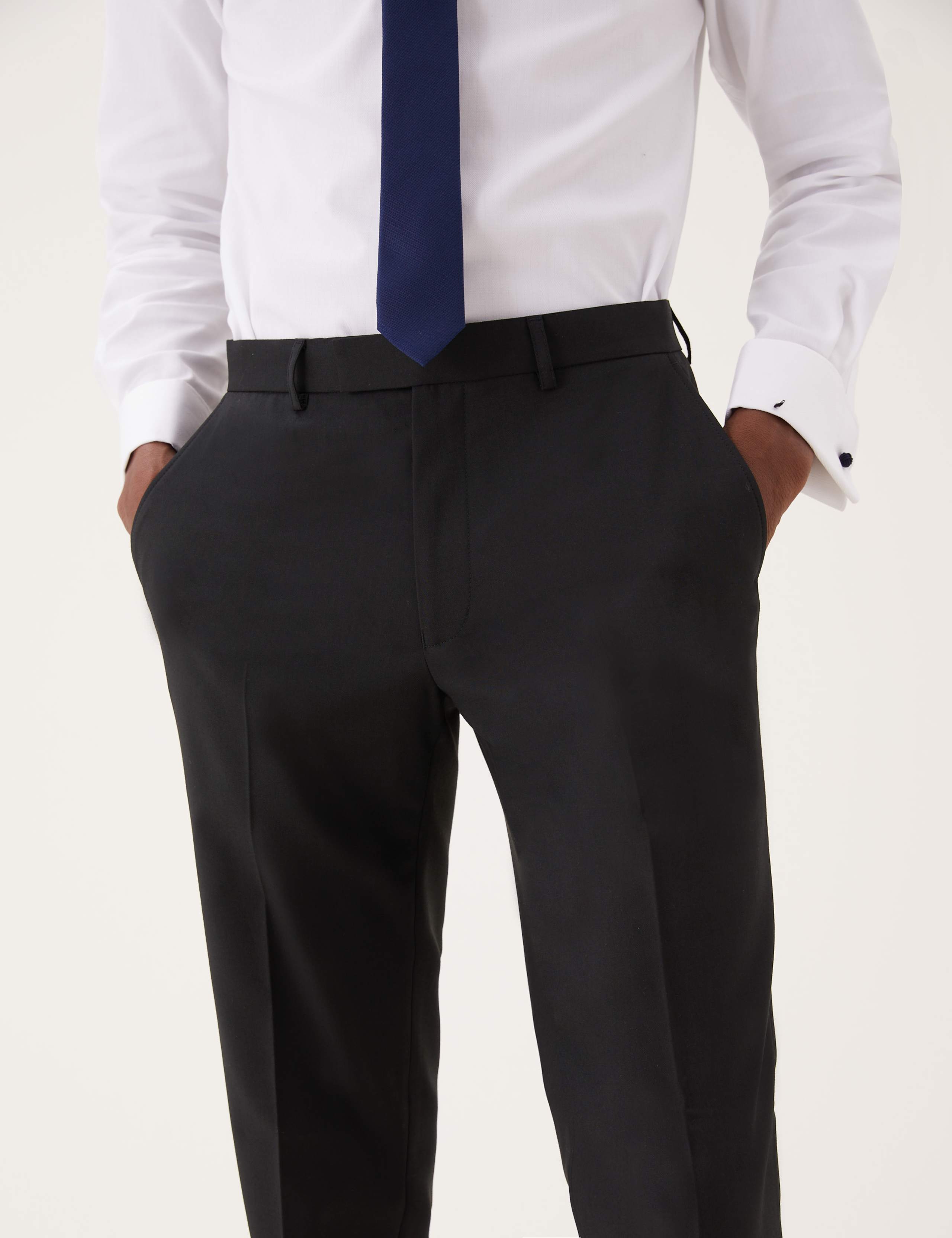Black Skinny Fit Suit Trousers with Stretch 4 of 8