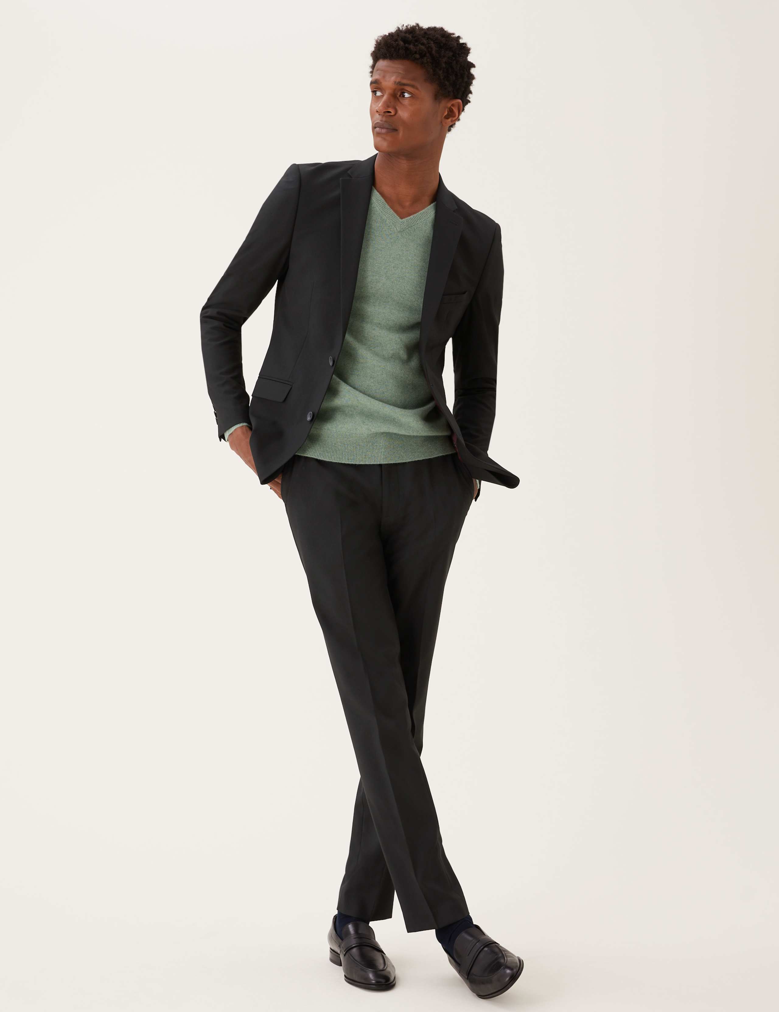 Black Skinny Fit Suit Trousers with Stretch 8 of 8