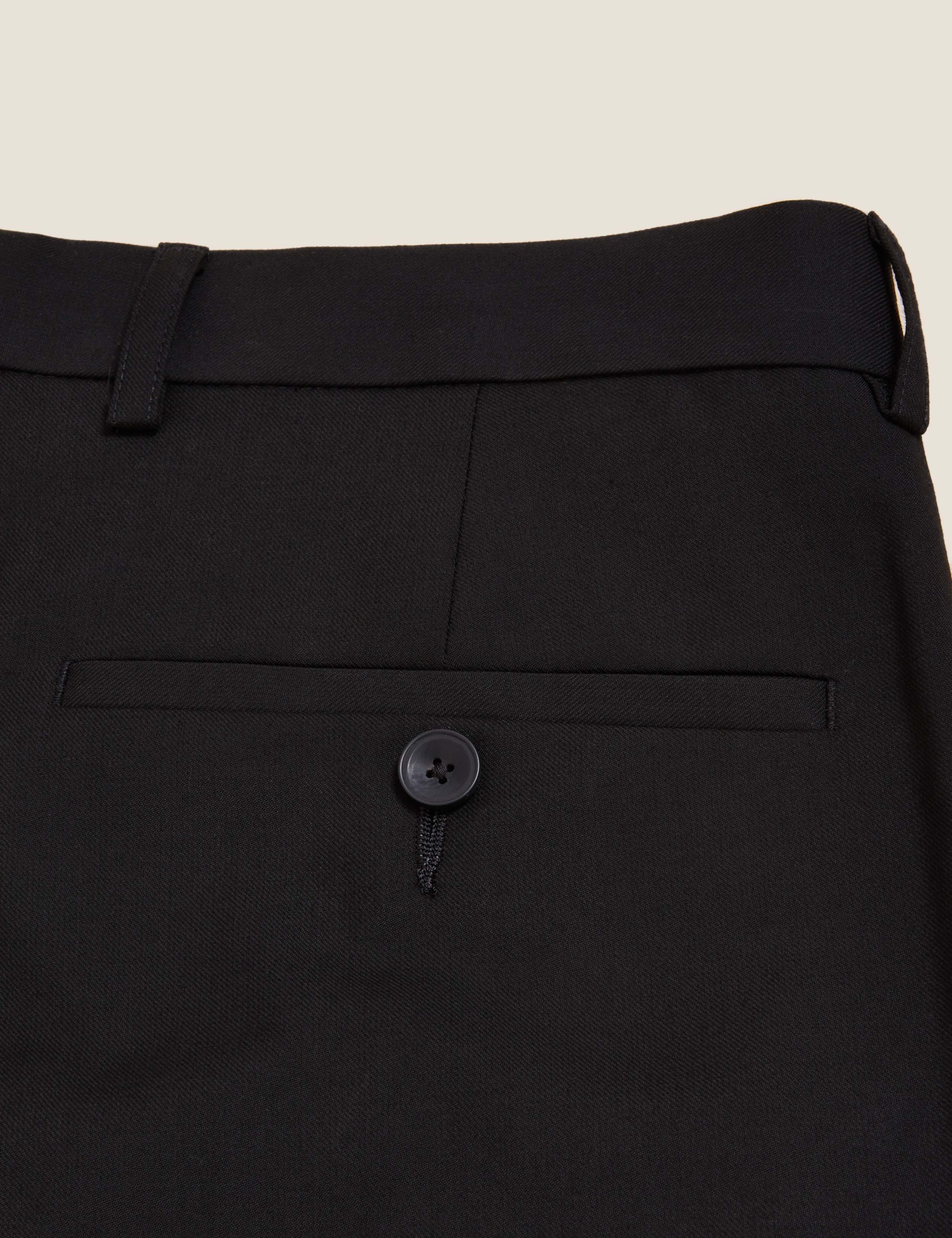 Black Tailored Fit Suit Trousers with Stretch 7 of 7