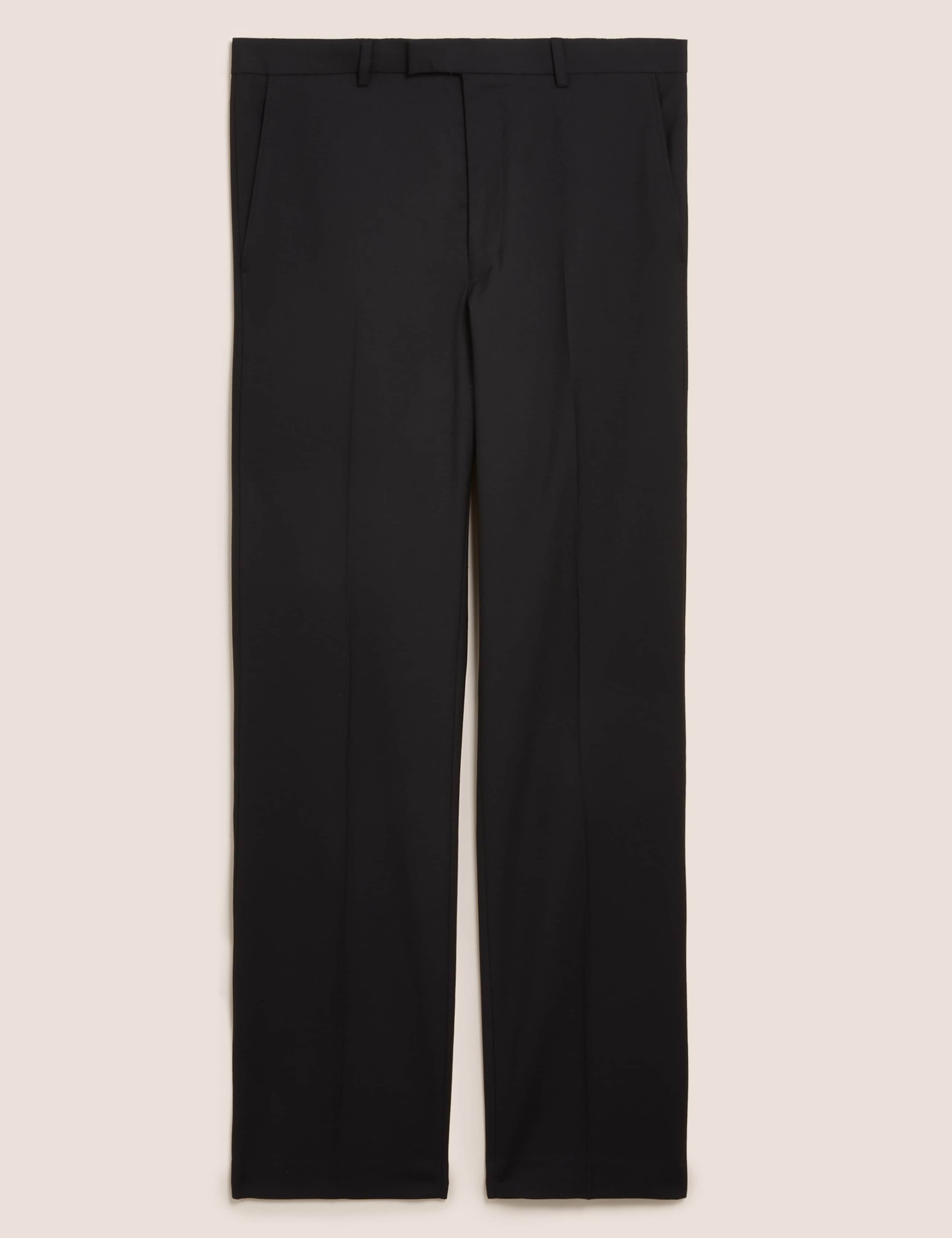 Black Tailored Fit Suit Trousers with Stretch 2 of 7