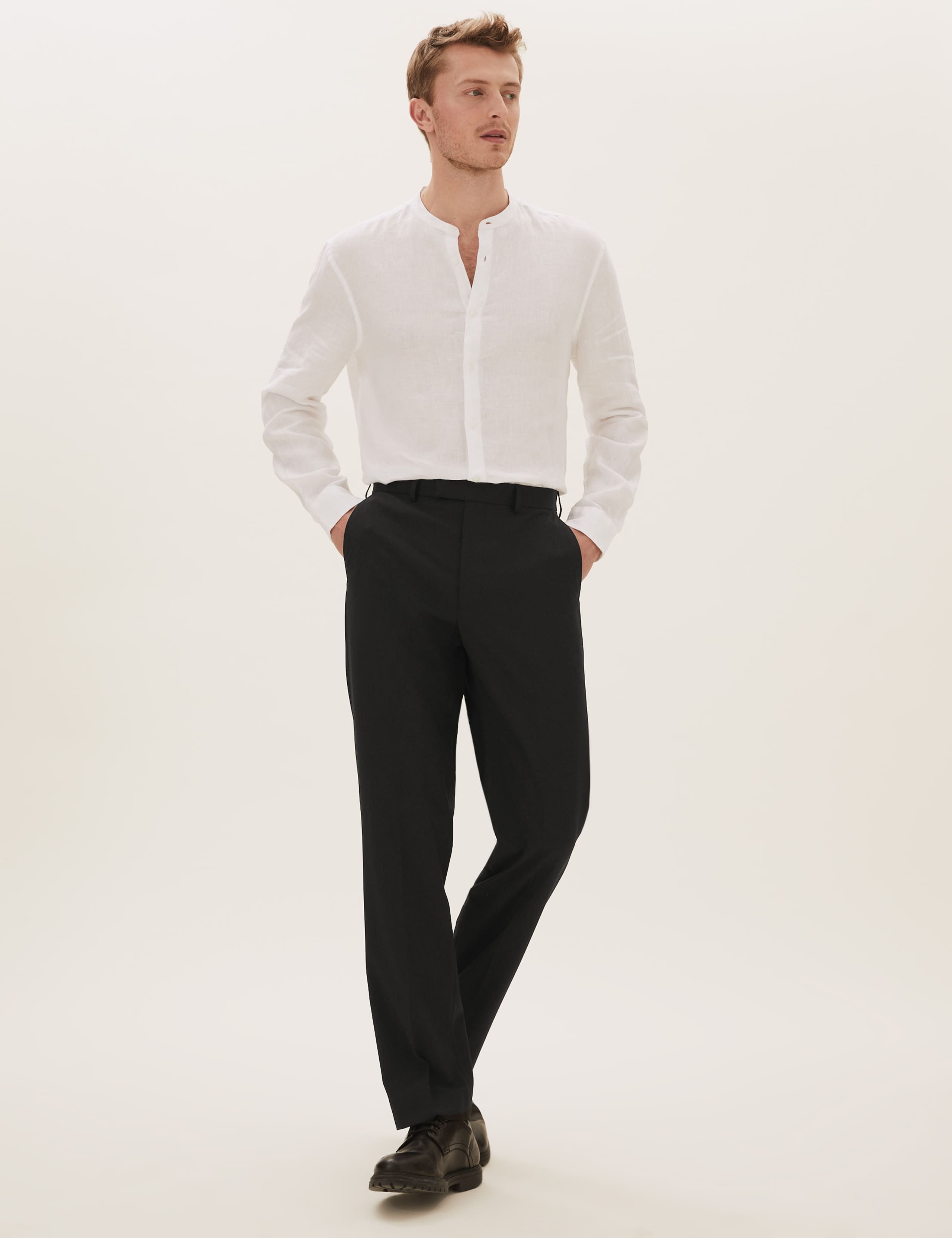 Black Regular Fit Trousers 1 of 8