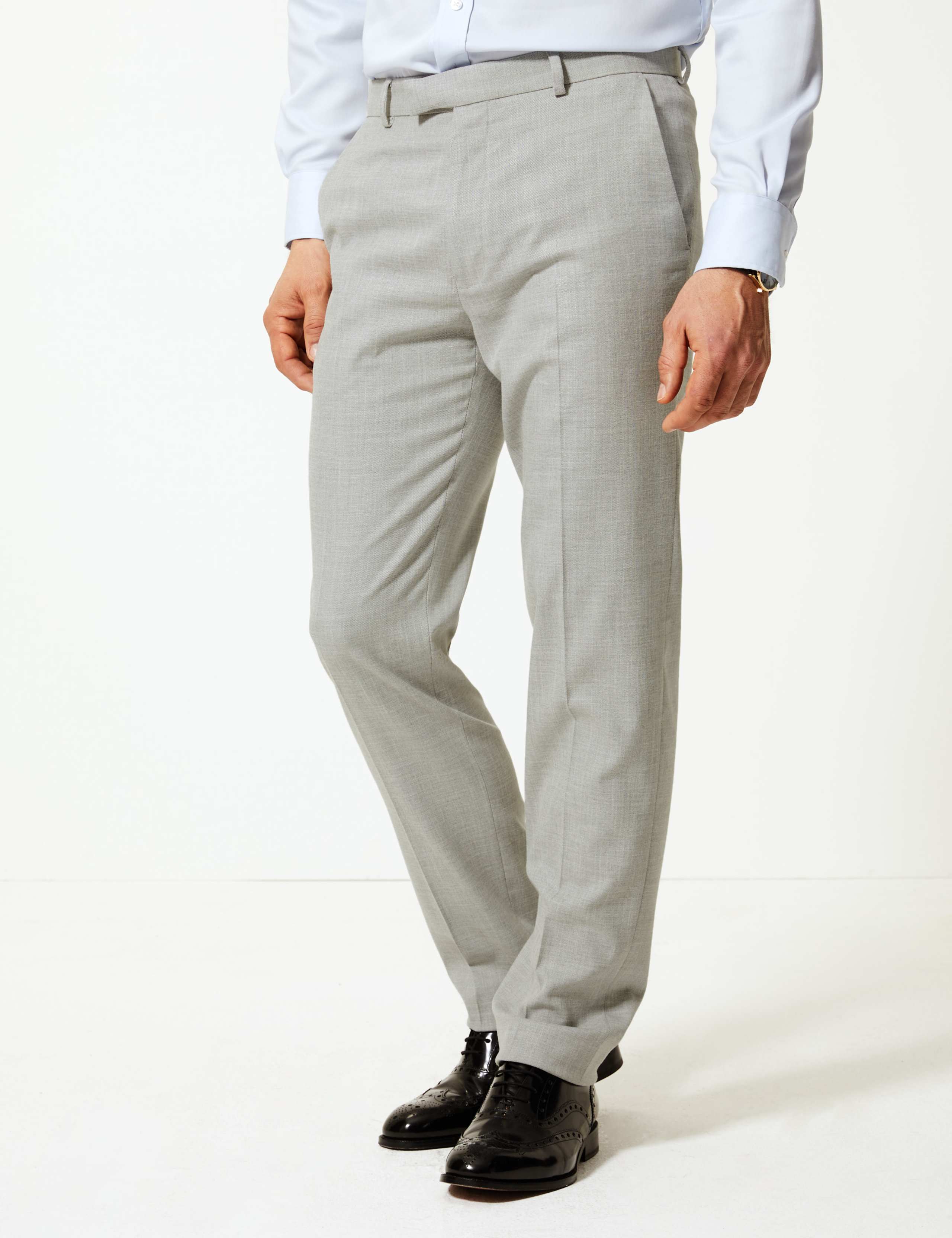Grey Tailored Fit Trousers 3 of 4