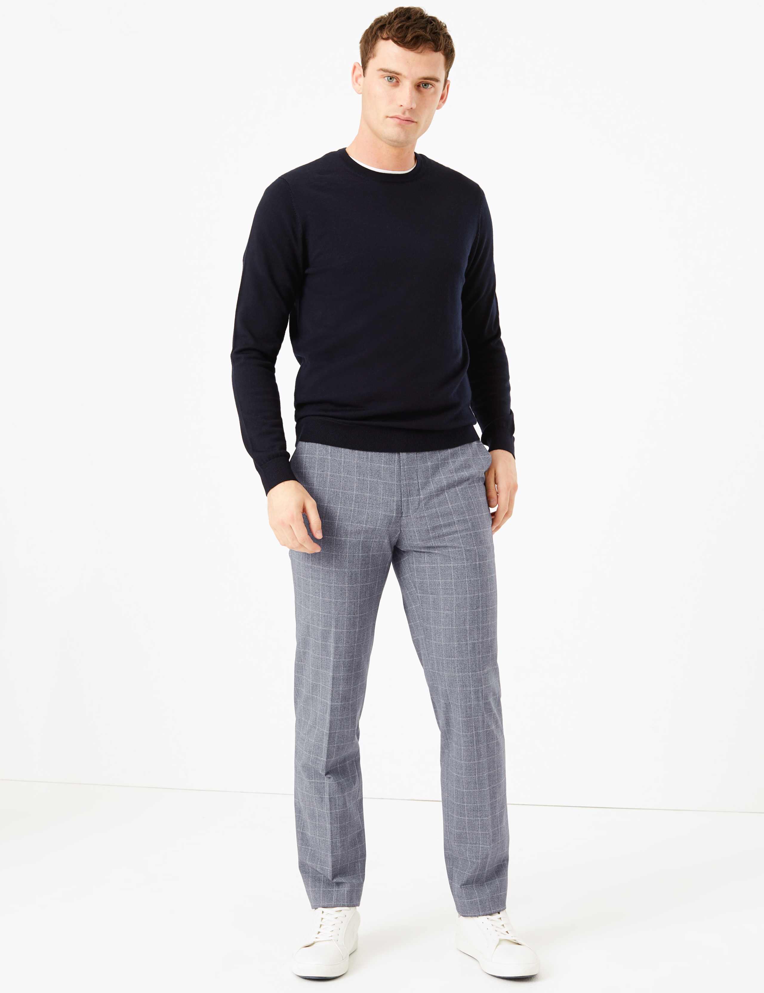 Slim Fit Checked Trousers 1 of 6