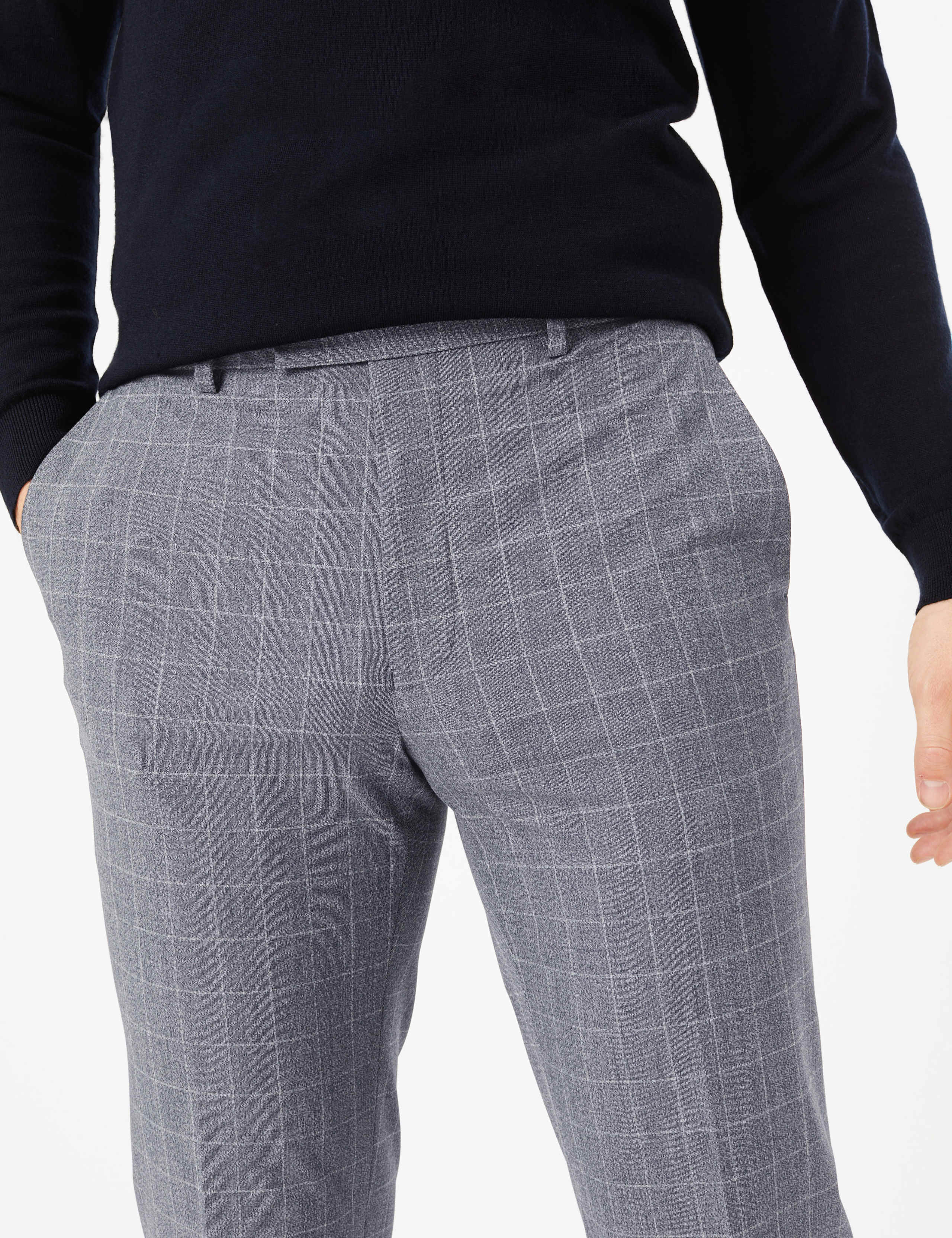 Slim Fit Checked Trousers 3 of 6