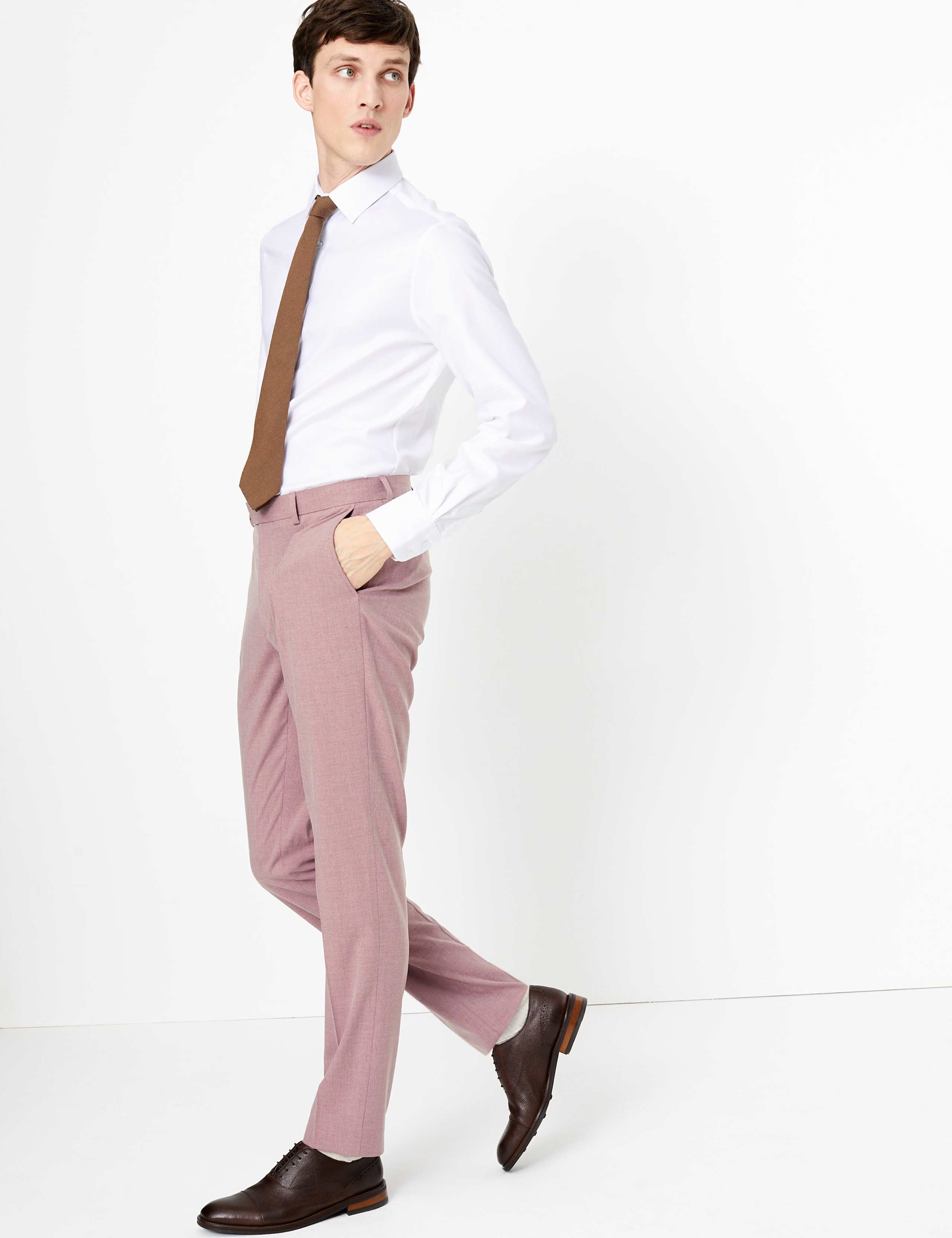 Pastel Slim Fit Trousers with Stretch 1 of 7