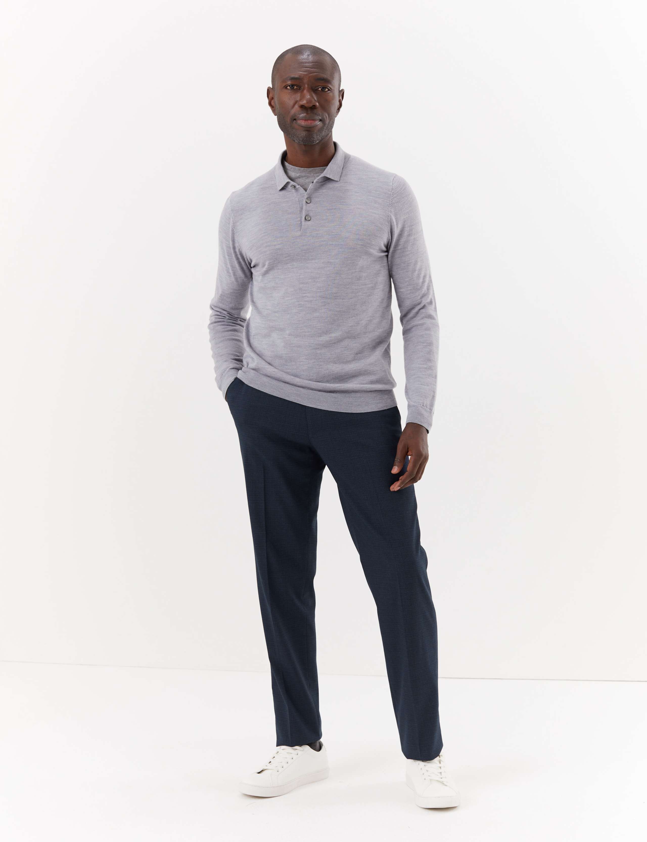 Blue Regular Fit Suit Trousers 1 of 6