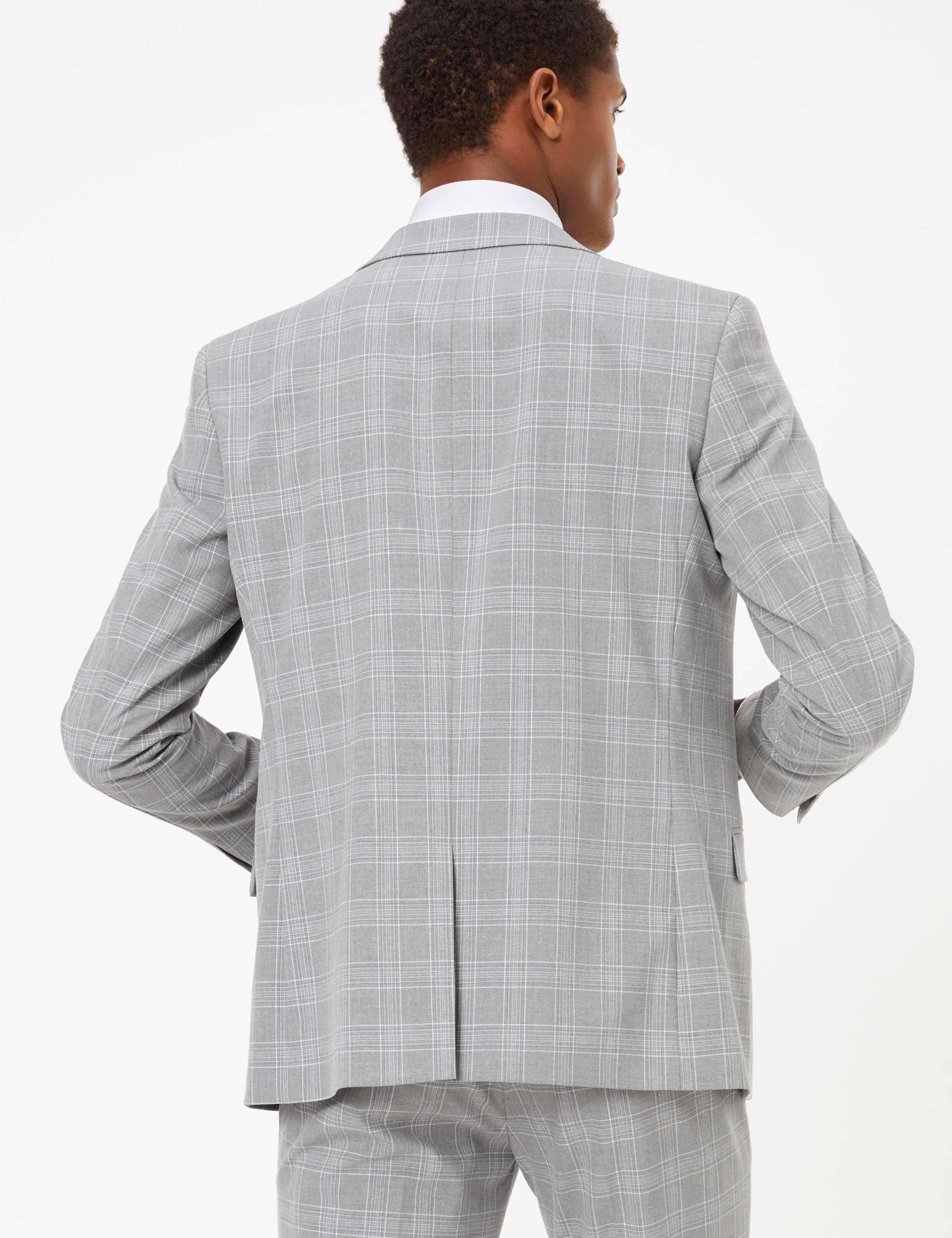 Grey Checked Skinny Fit Jacket 4 of 9