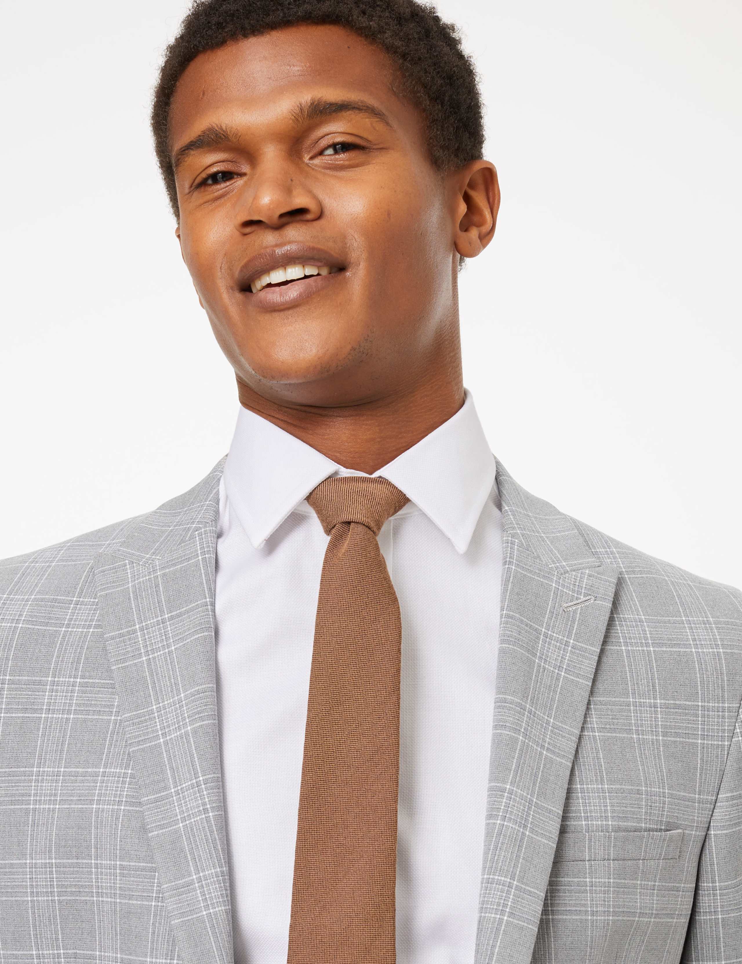 Grey Checked Skinny Fit Jacket 6 of 9