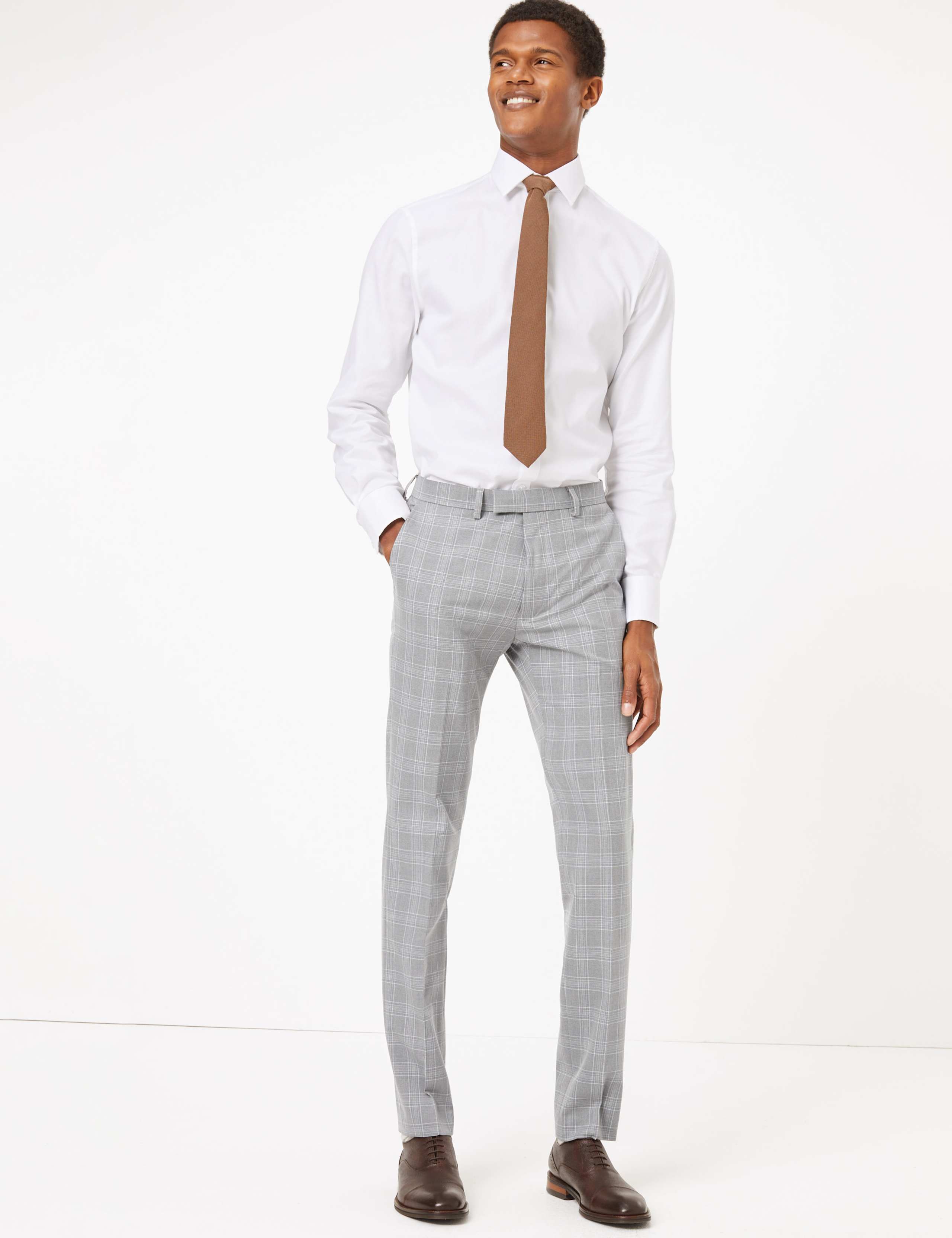 Checked Skinny Fit Trousers 1 of 9