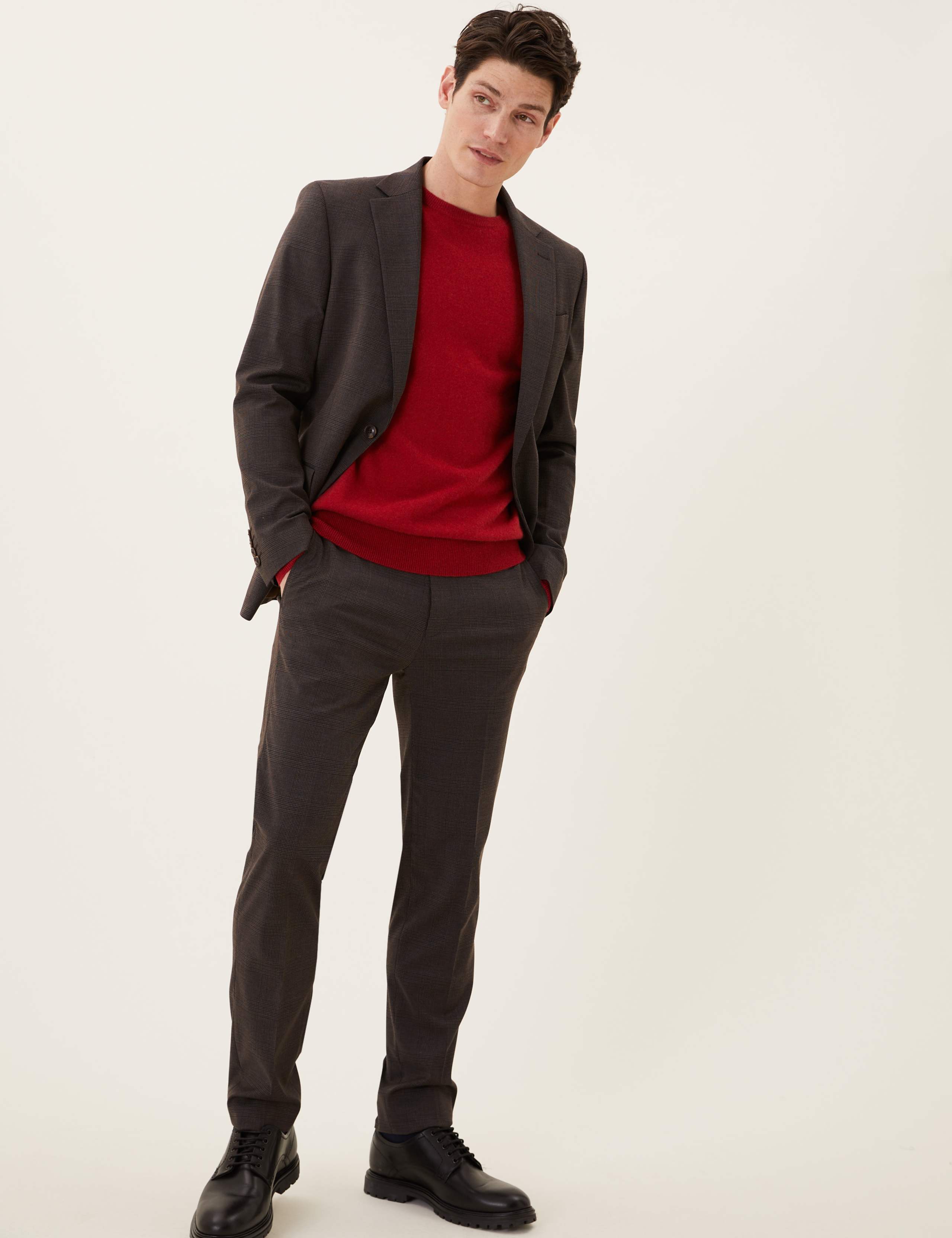 Slim Fit Check Suit Trousers 7 of 7