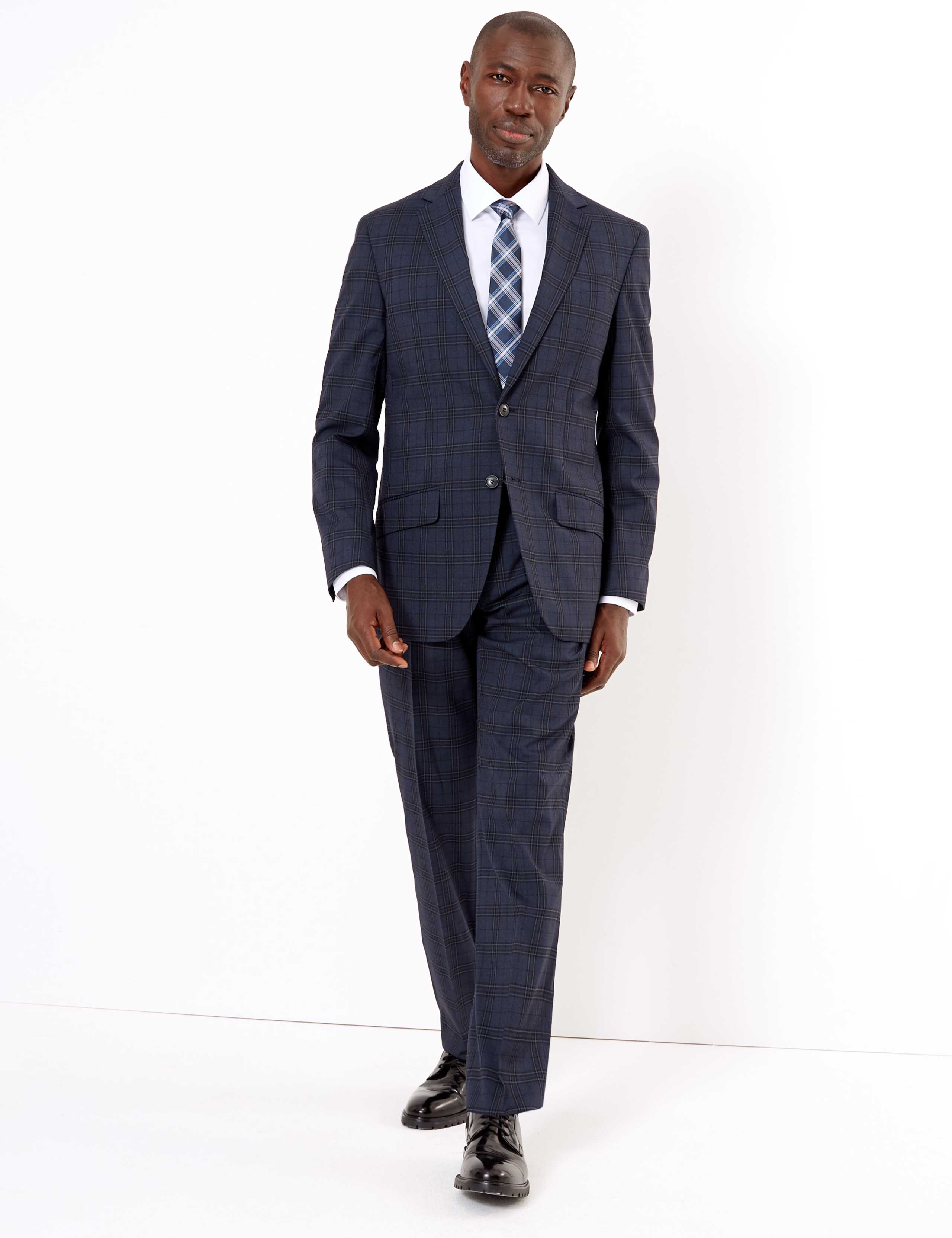 Blue Regular Fit Checked Jacket 1 of 7