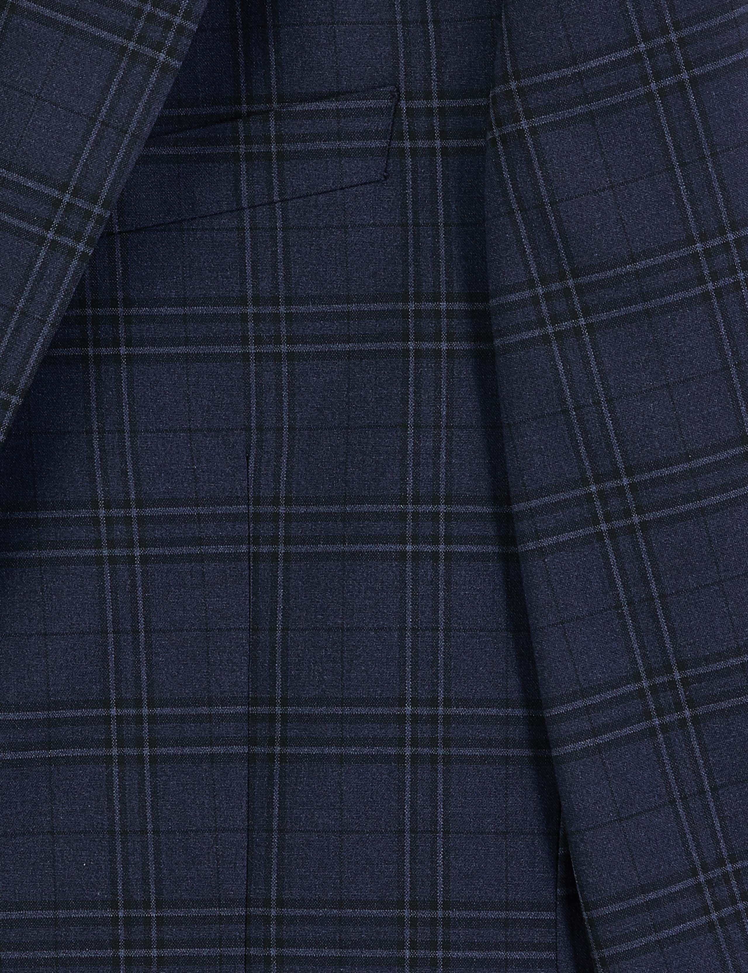 Blue Regular Fit Checked Jacket 7 of 7