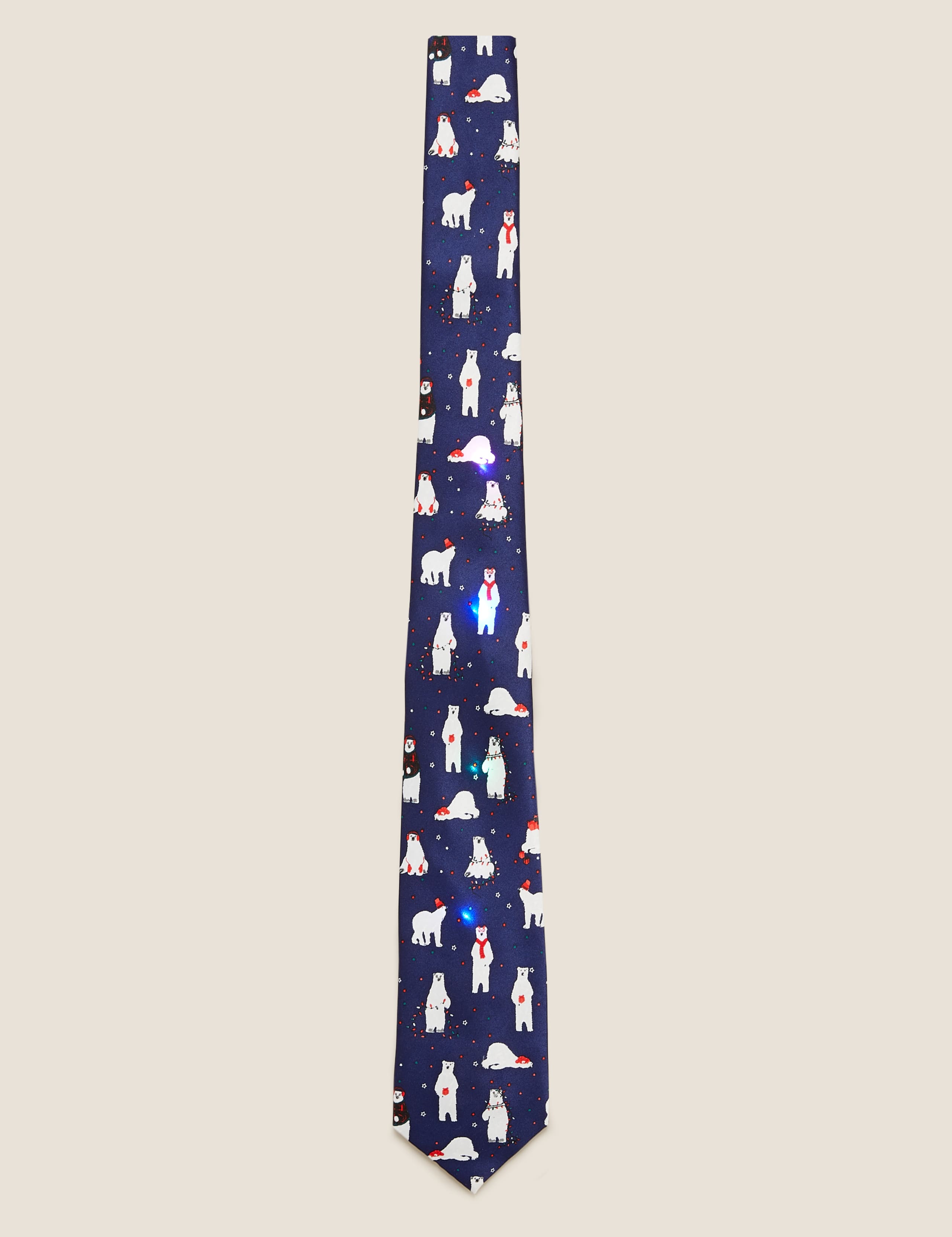 Slim Light Up Polar Bear Print Tie 4 of 4