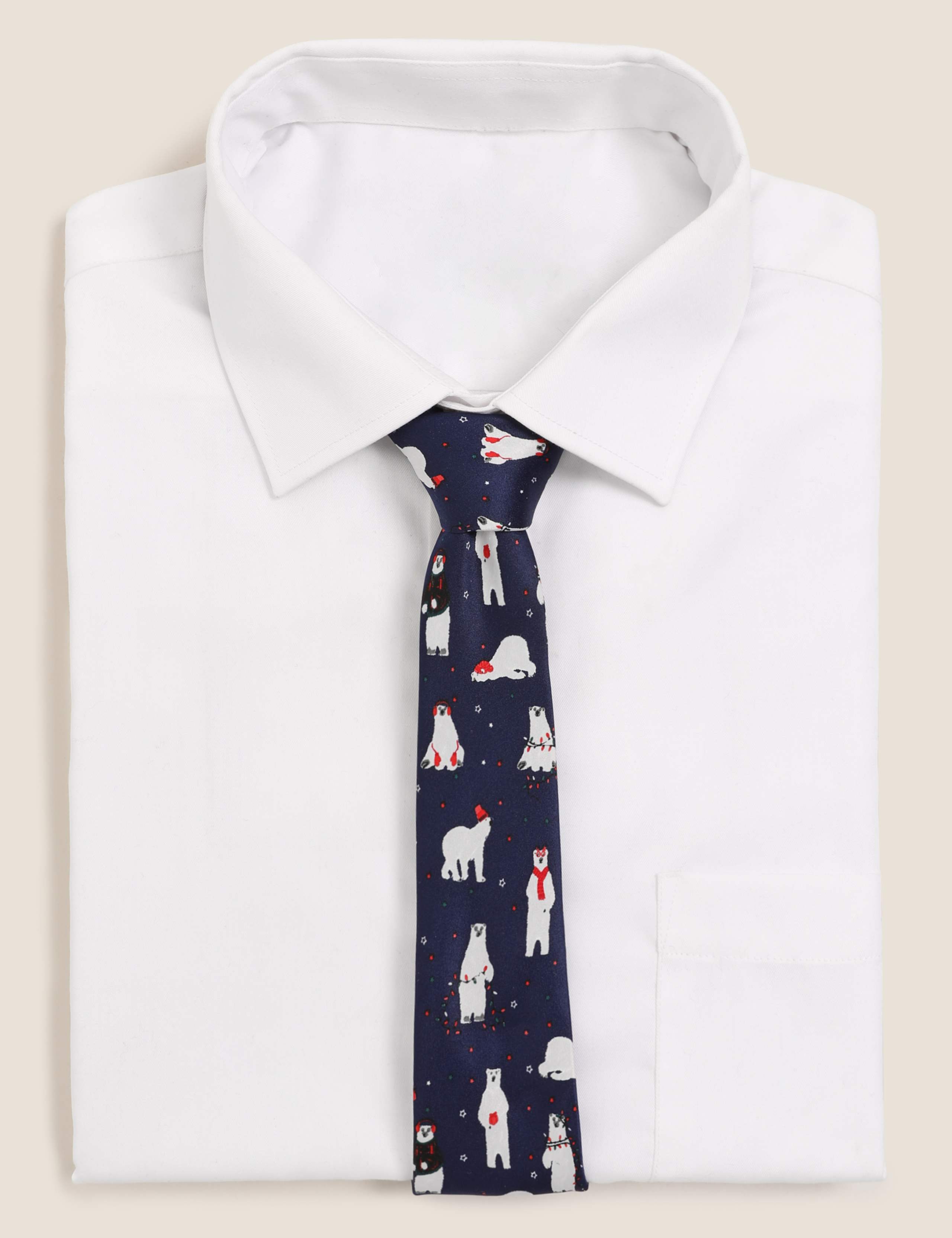 Slim Light Up Polar Bear Print Tie 2 of 4