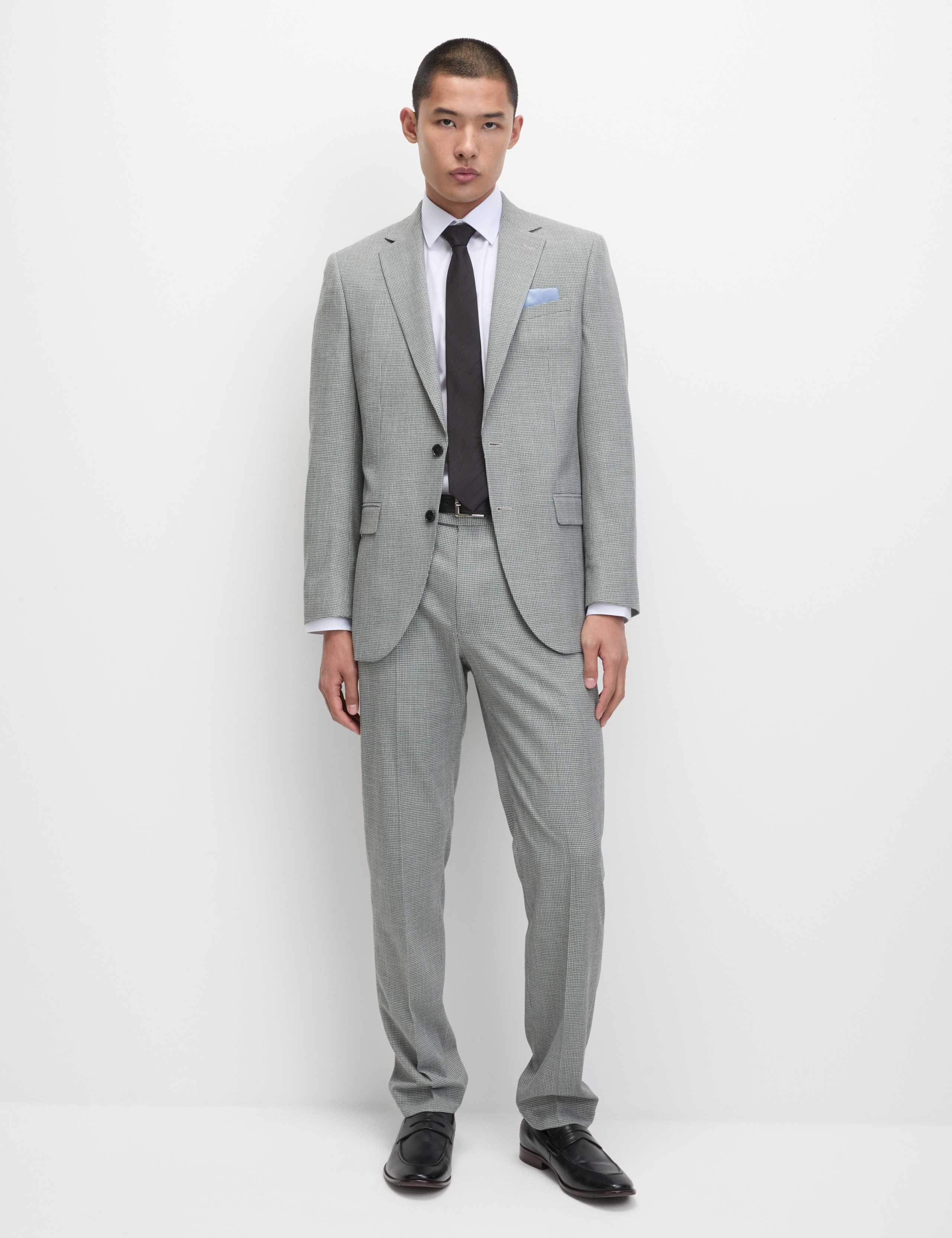 Regular Fit Textured Puppytooth Suit Trousers 4 of 9