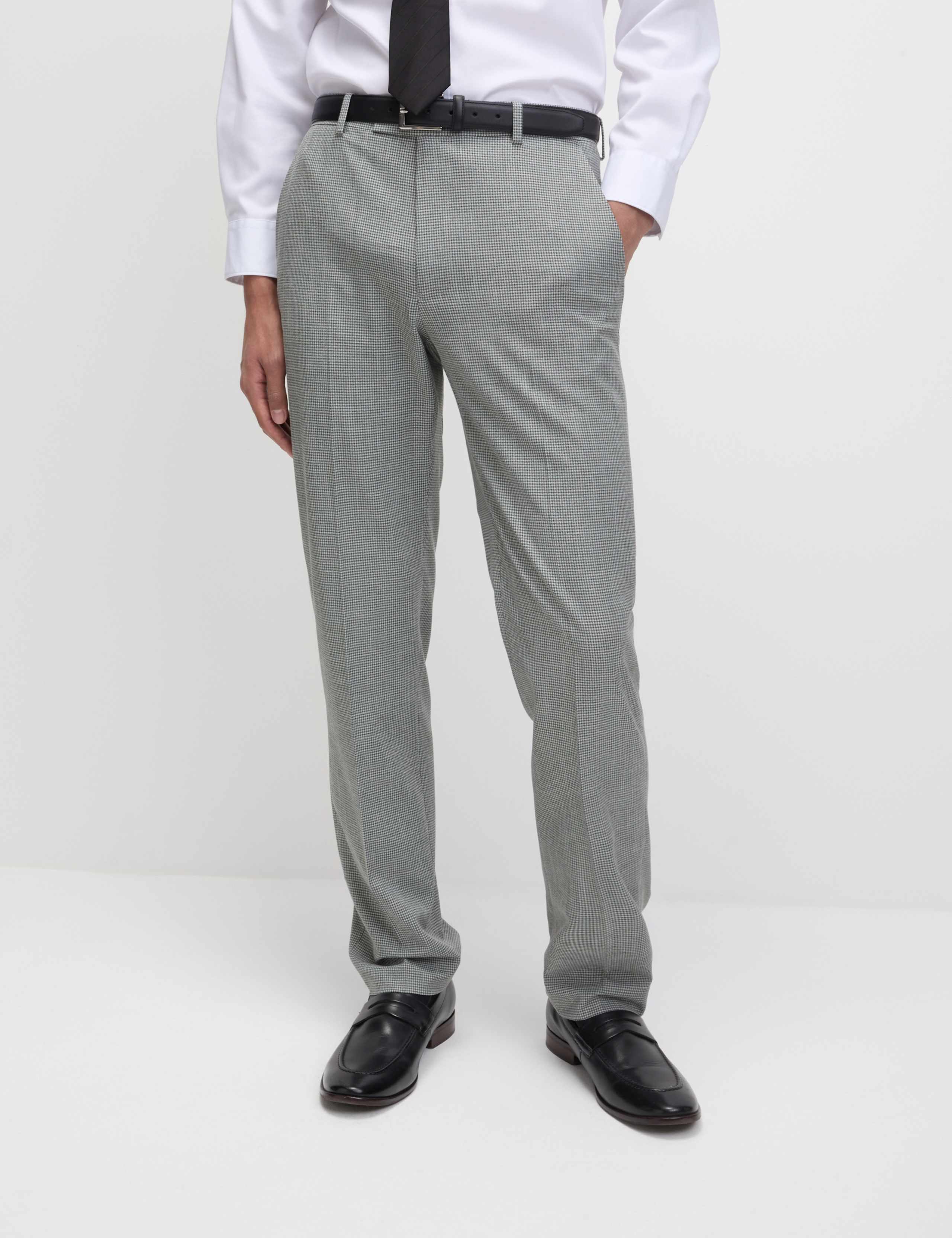 Regular Fit Textured Puppytooth Suit Trousers 5 of 9