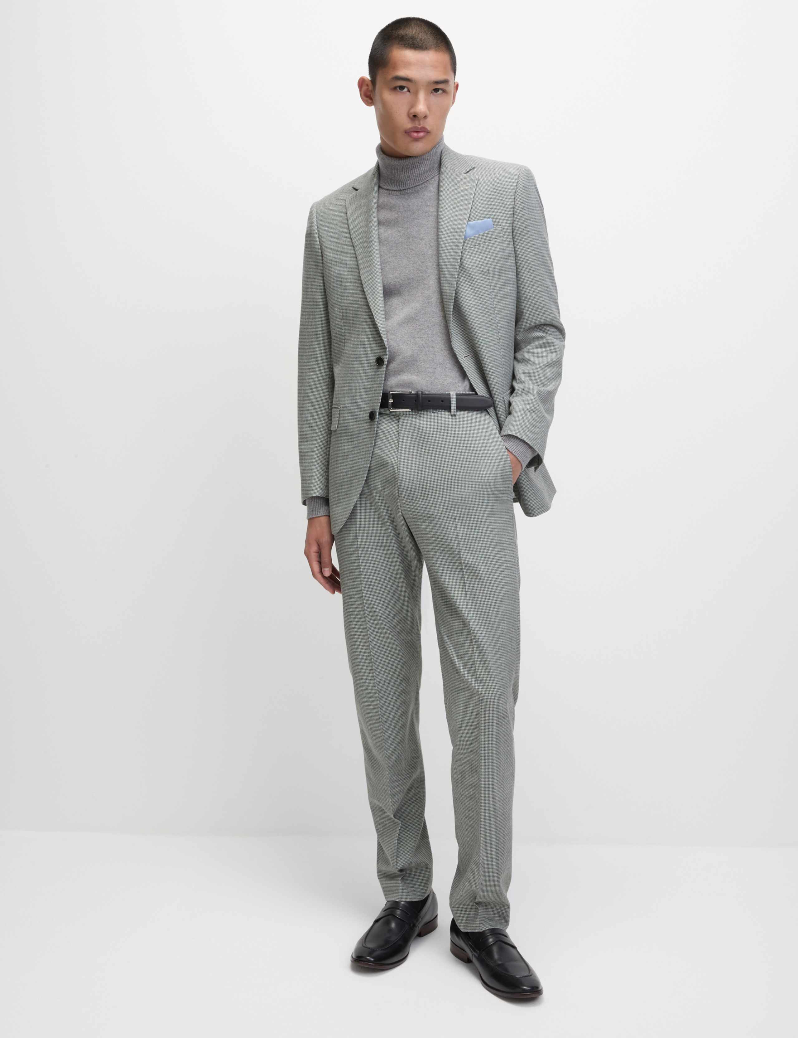 Regular Fit Textured Puppytooth Suit Trousers 9 of 9