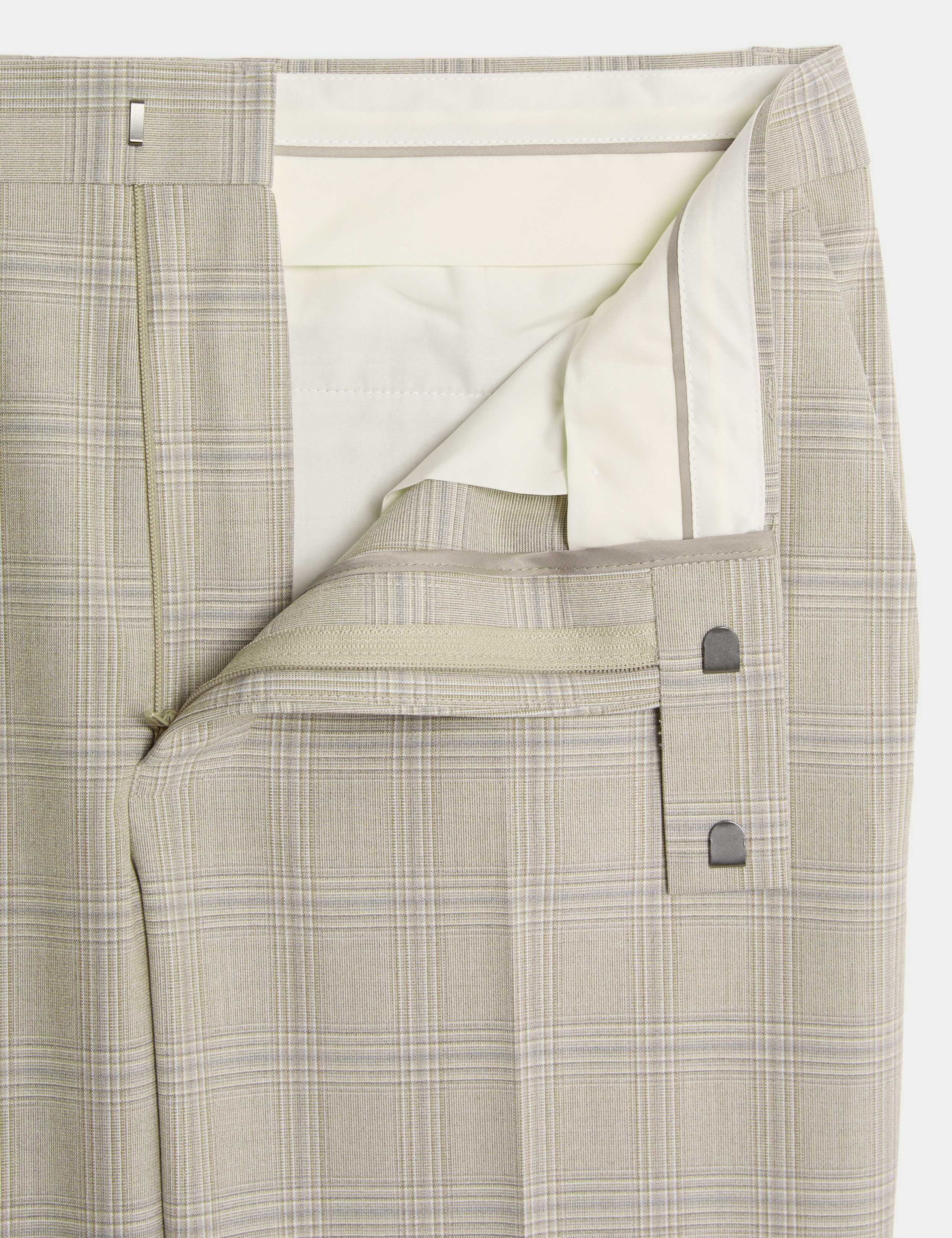 Slim Fit Check Suit Trousers 3 of 7