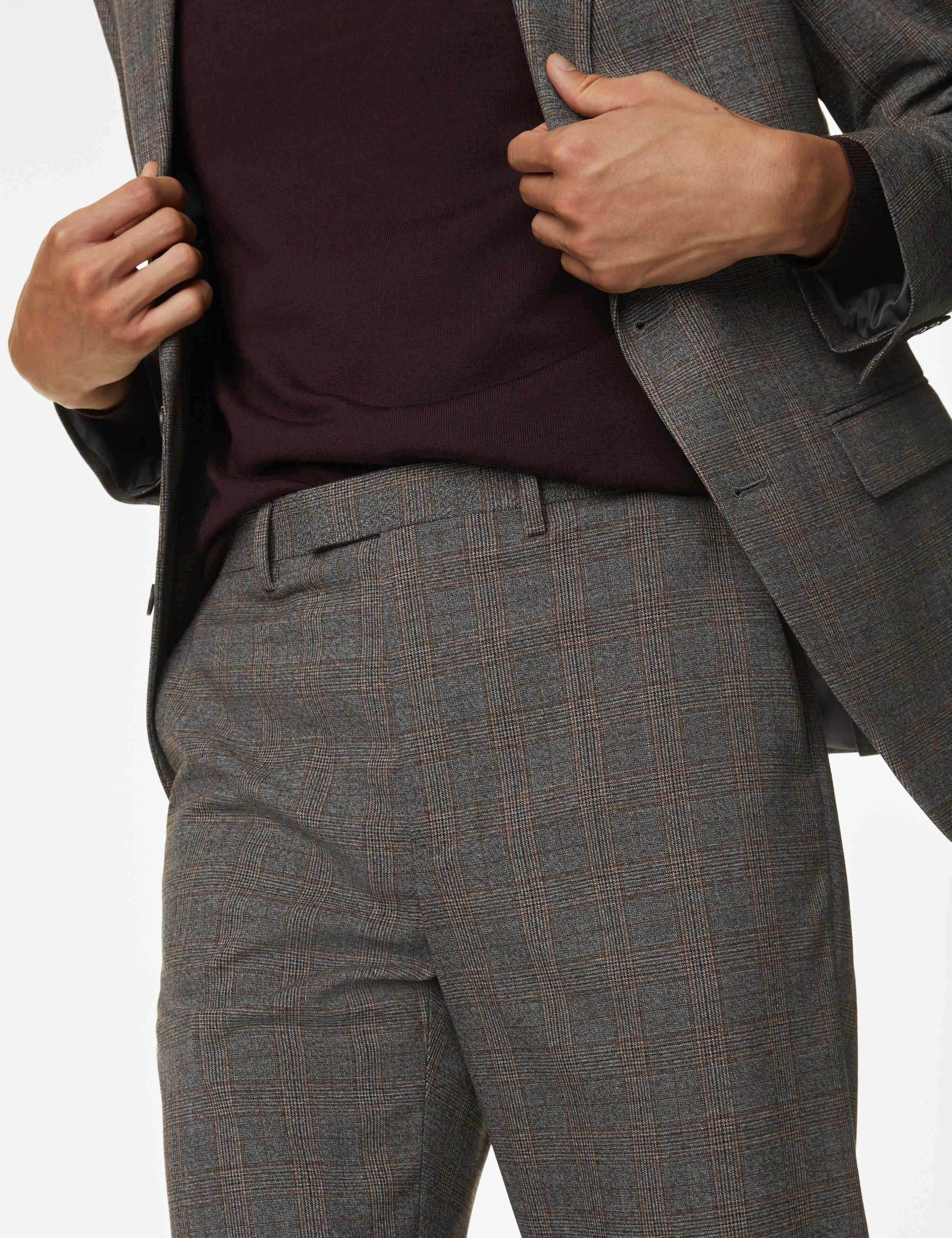 Regular Fit Prince of Wales Check Trousers 5 of 8