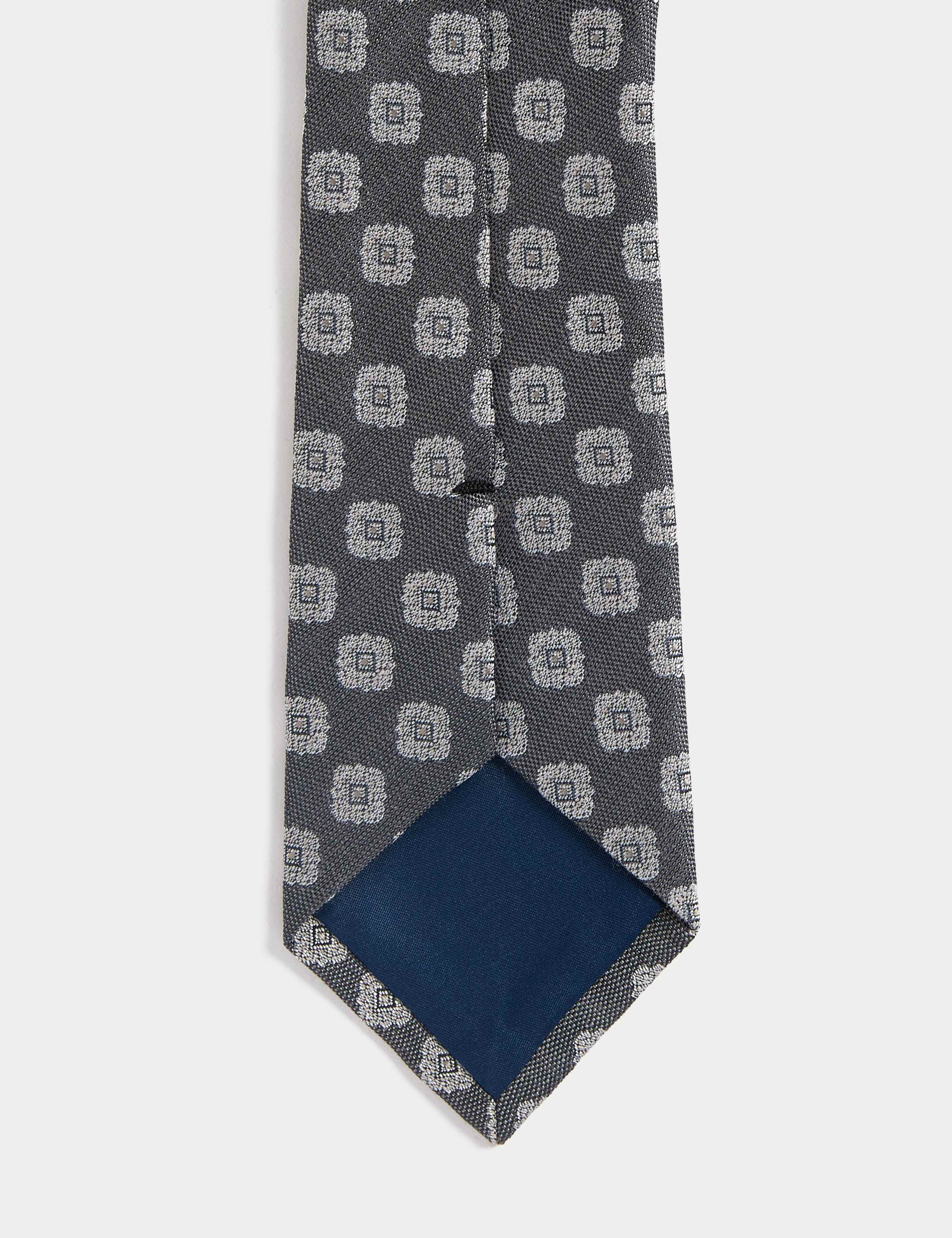 Medallion Linen Silk Blend Tie 2 of 2