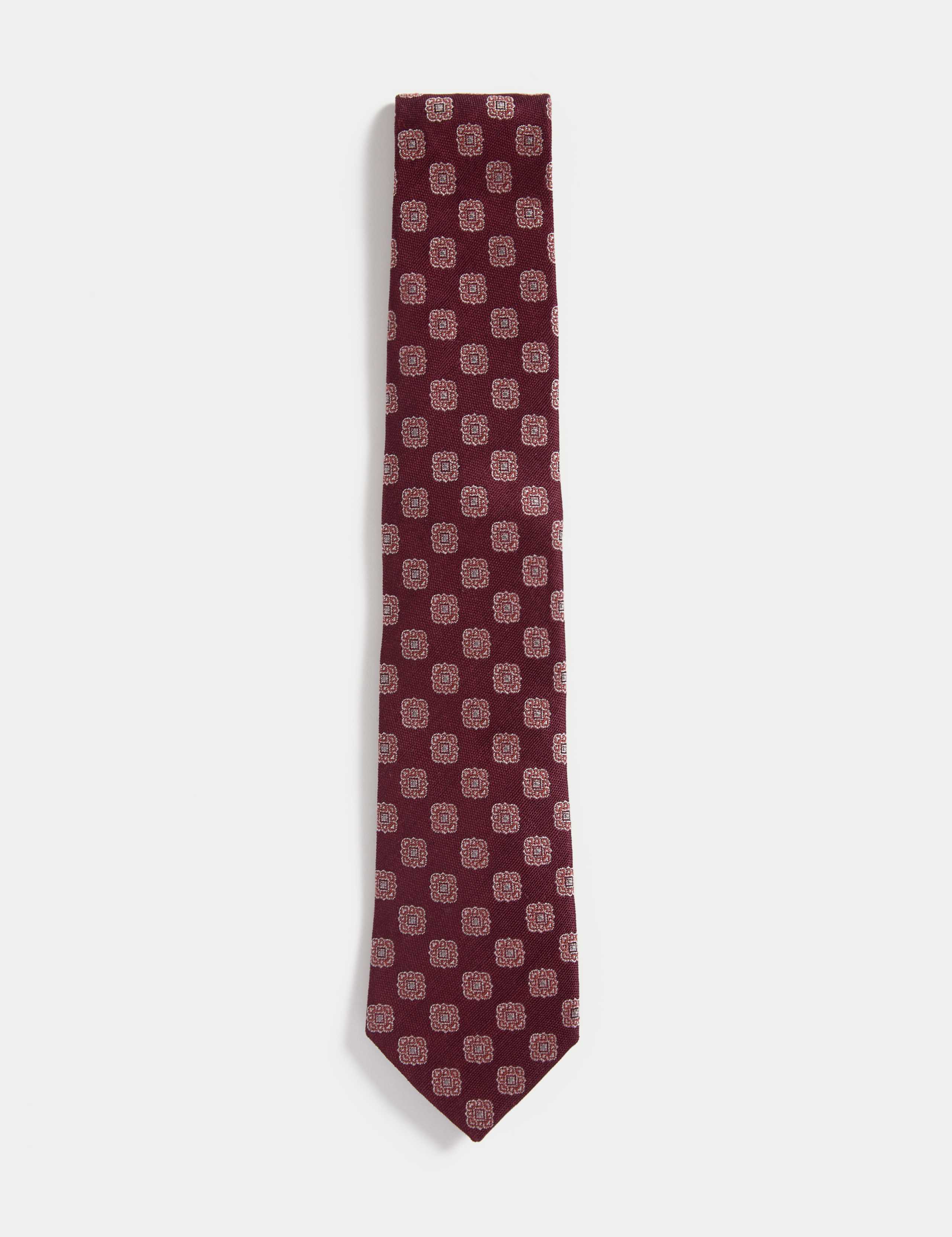 Medallion Linen Silk Blend Tie 1 of 2