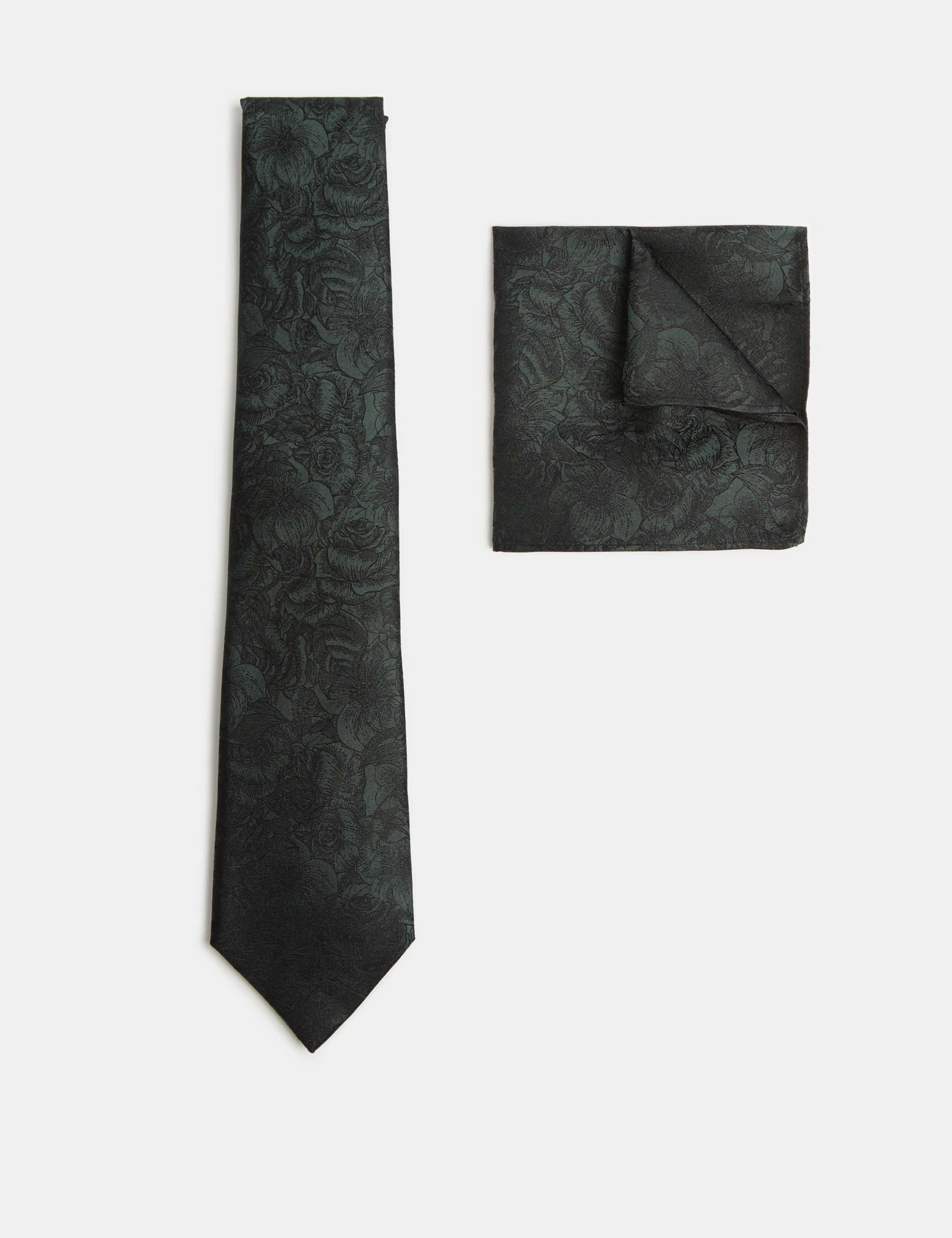 Floral Pure Silk Tie & Pocket Square Set 1 of 1