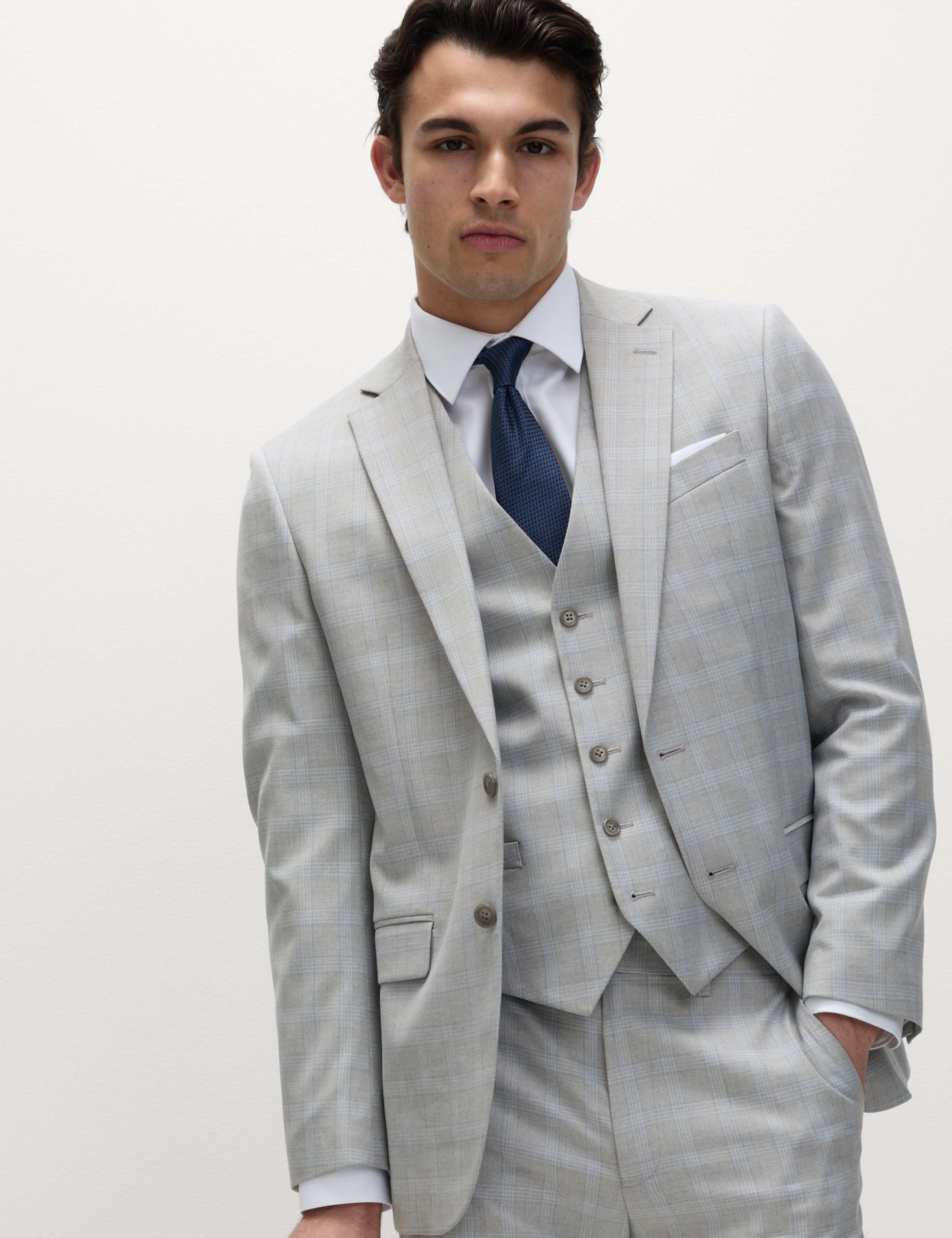 Tailored Fit Check Suit Jacket 6 of 7