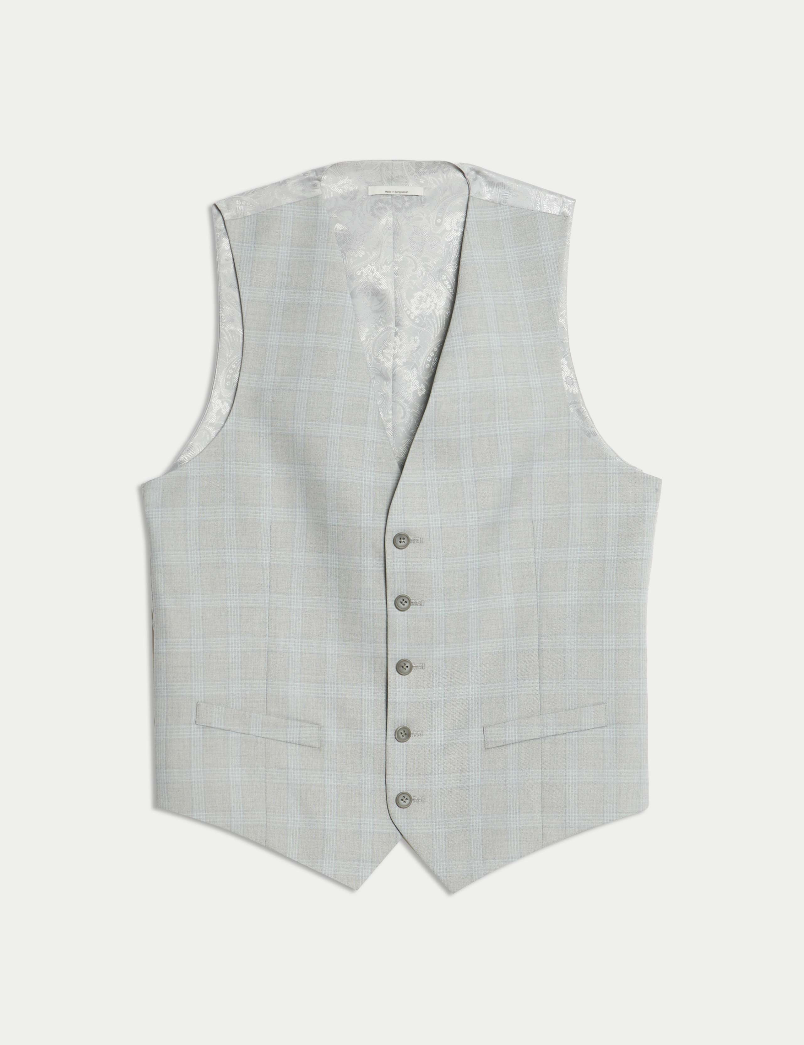 Tailored Fit Check Waistcoat 2 of 6