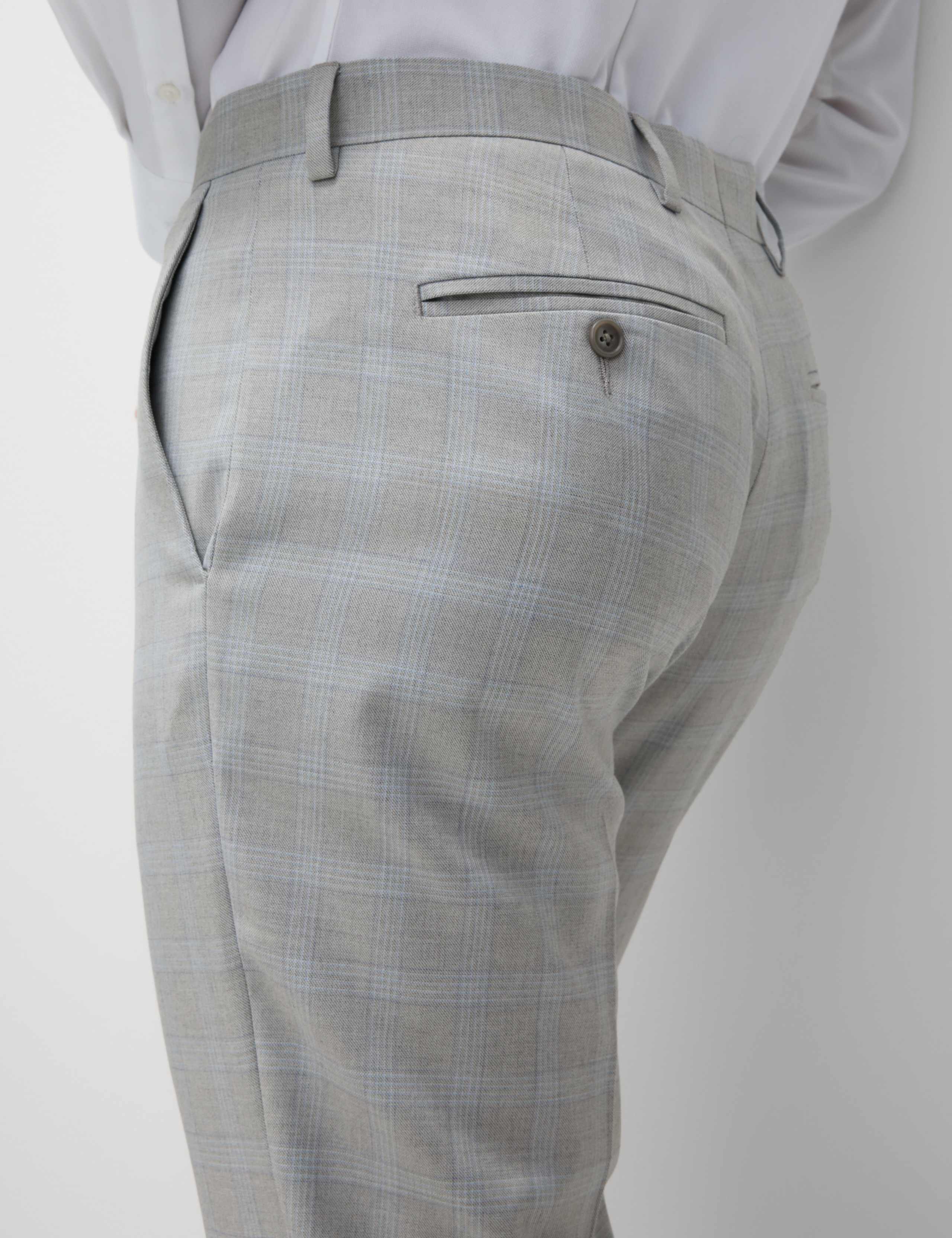 Tailored Fit Check Stretch Suit Trousers 5 of 6
