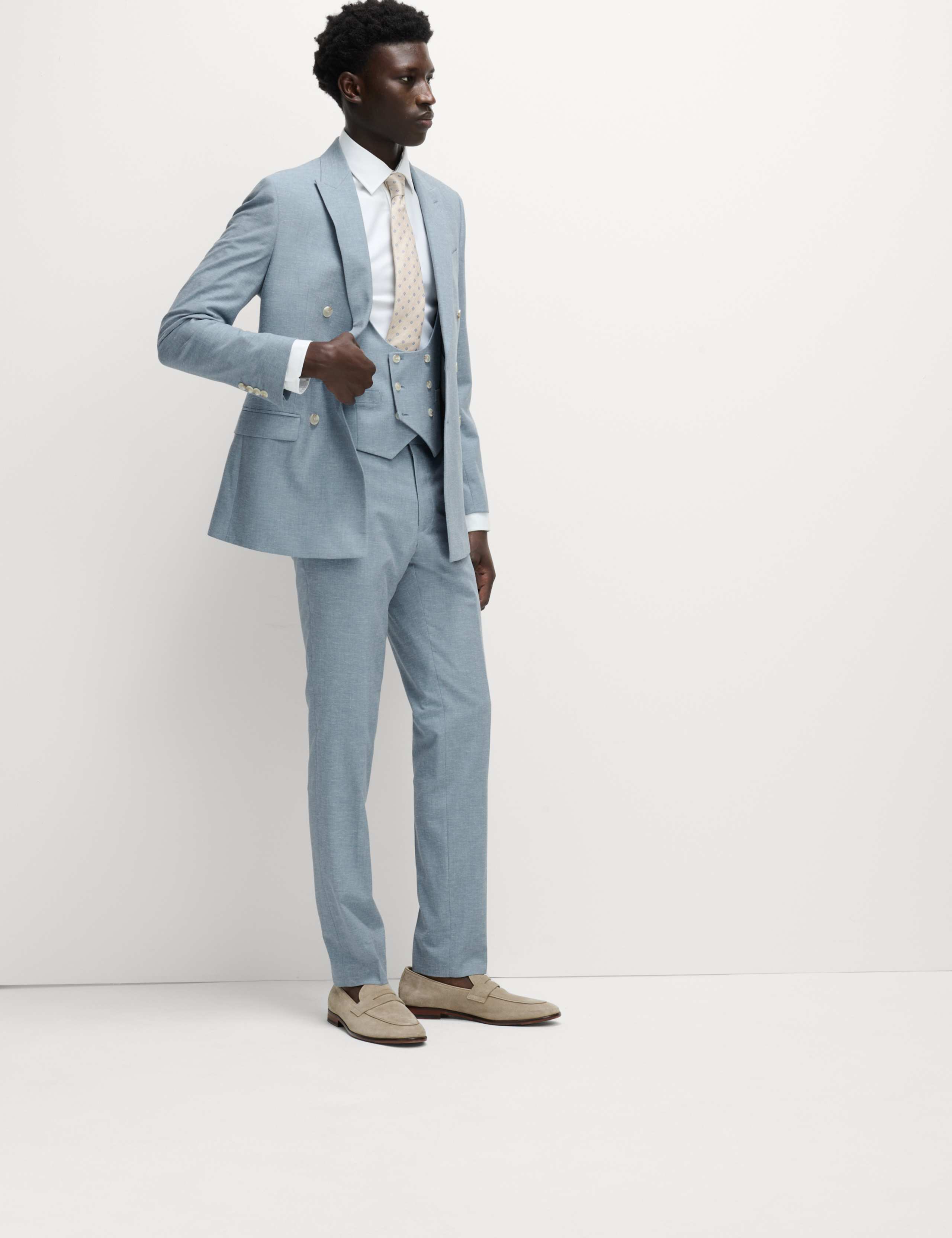 Tailored Fit Double Breasted Stretch Waistcoat 6 of 6