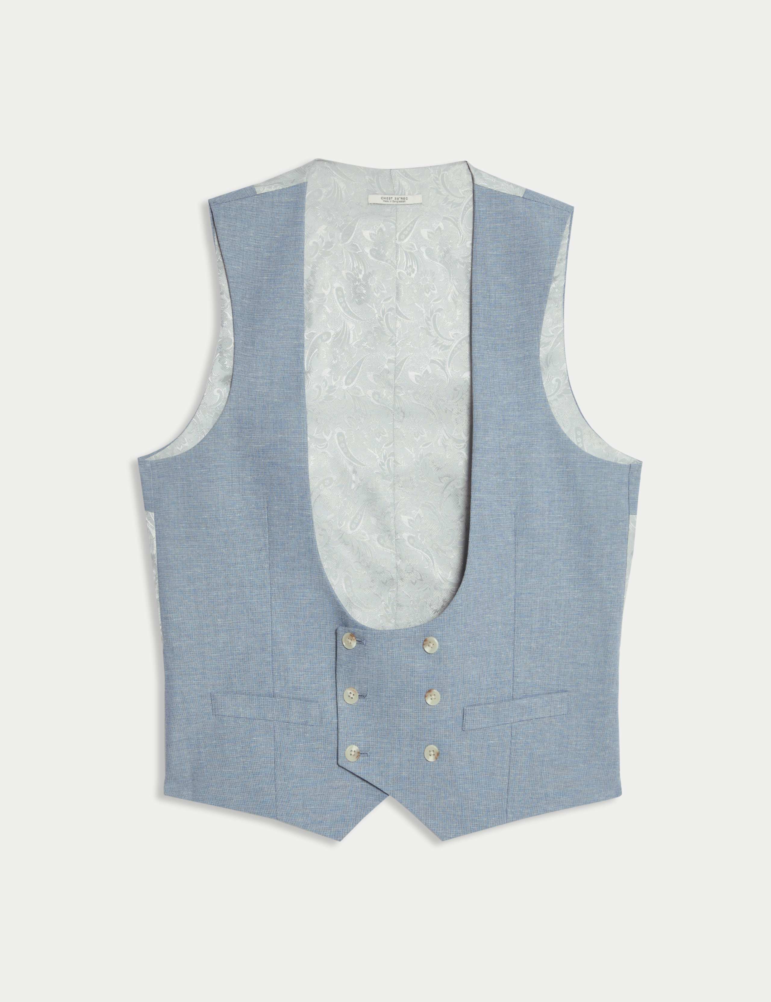 Tailored Fit Double Breasted Stretch Waistcoat 2 of 6