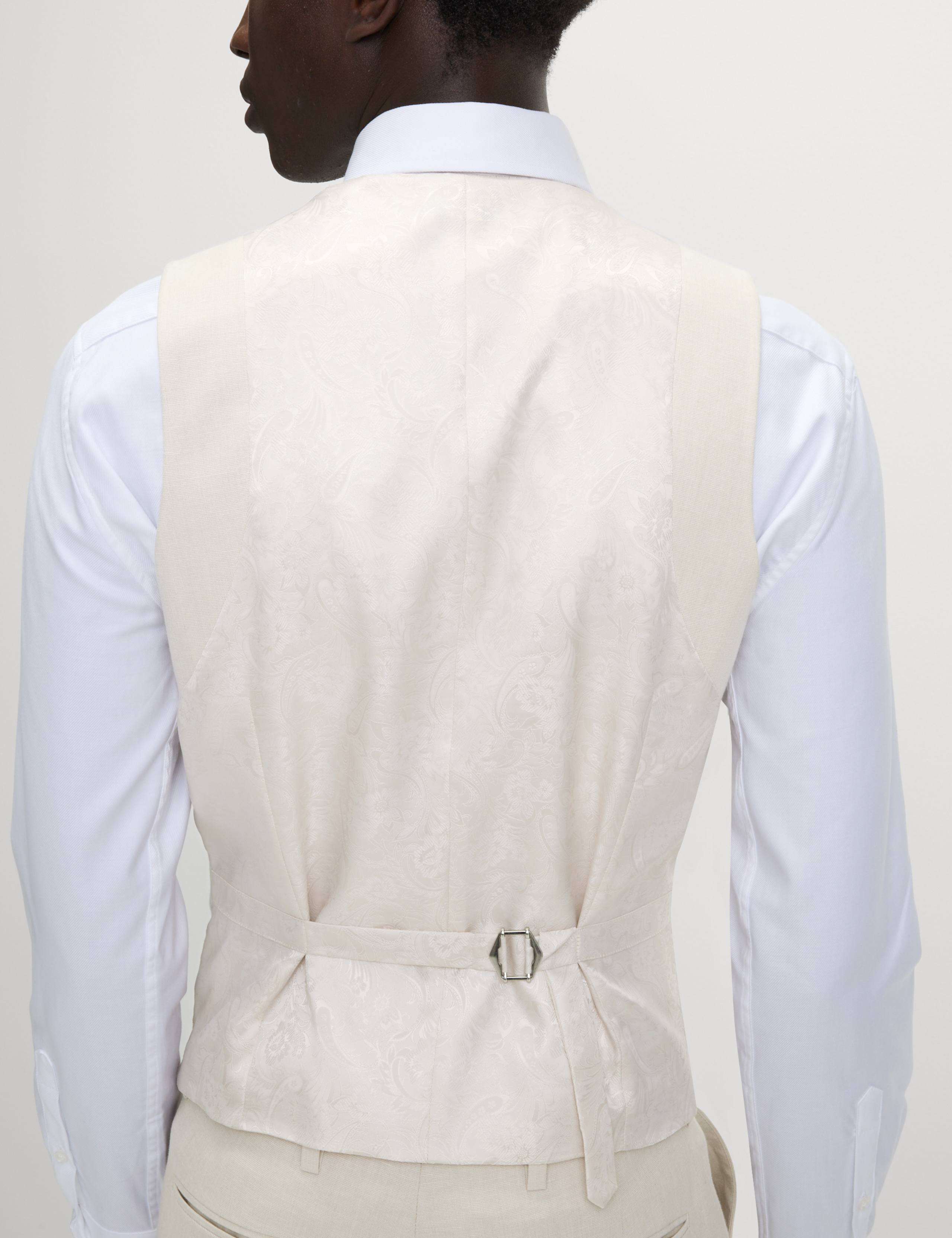 Tailored Fit Double Breasted  Waistcoat with Linen 6 of 6