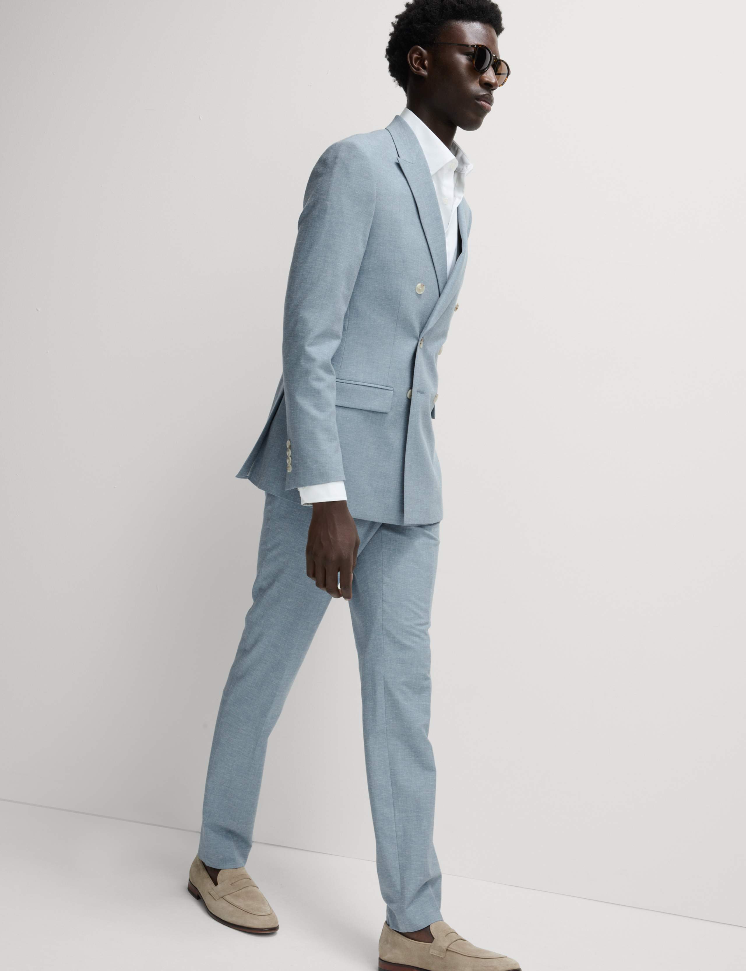 Slim Fit Double Breasted Suit Jacket 4 of 8