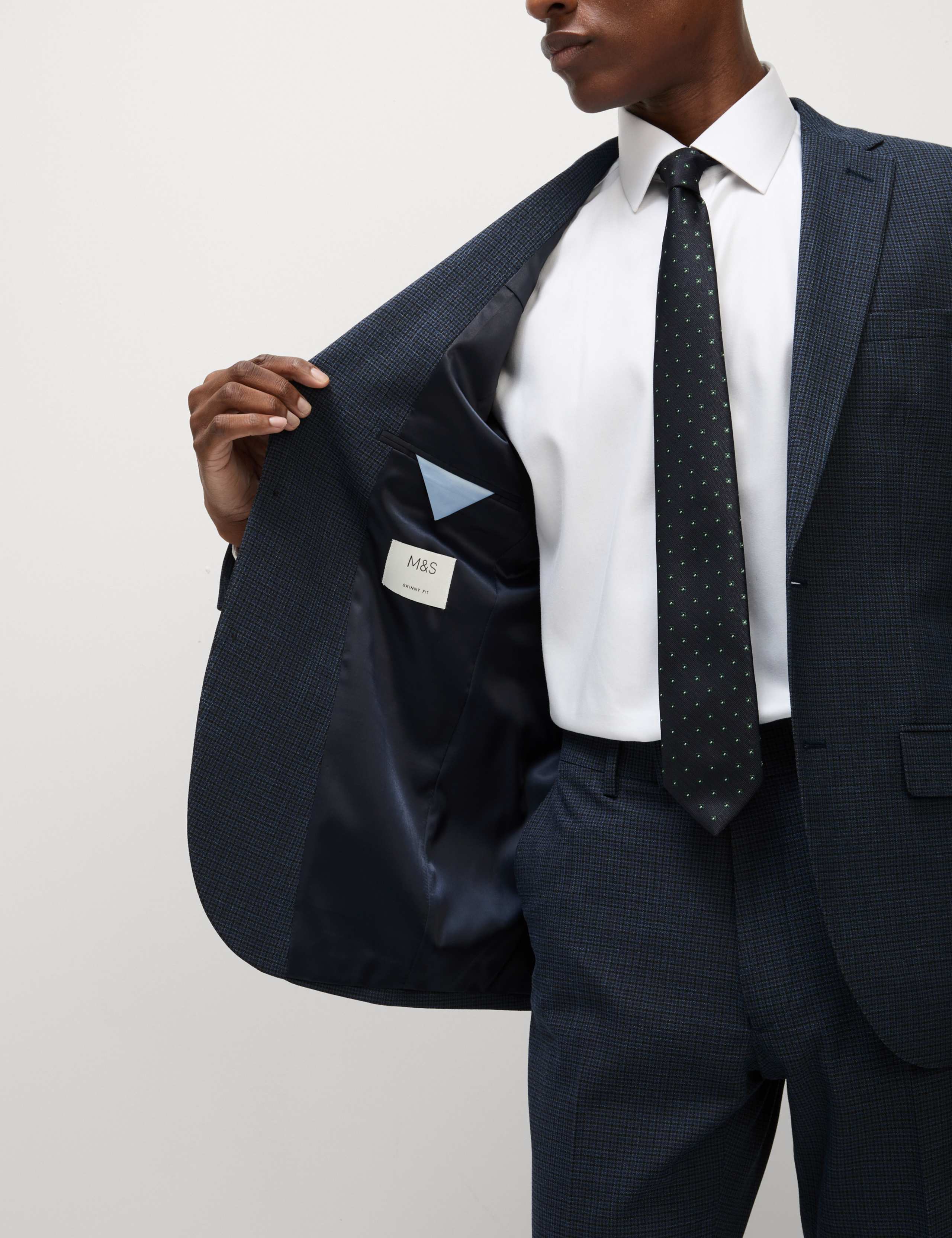 Skinny Fit Check Suit Jacket 6 of 7