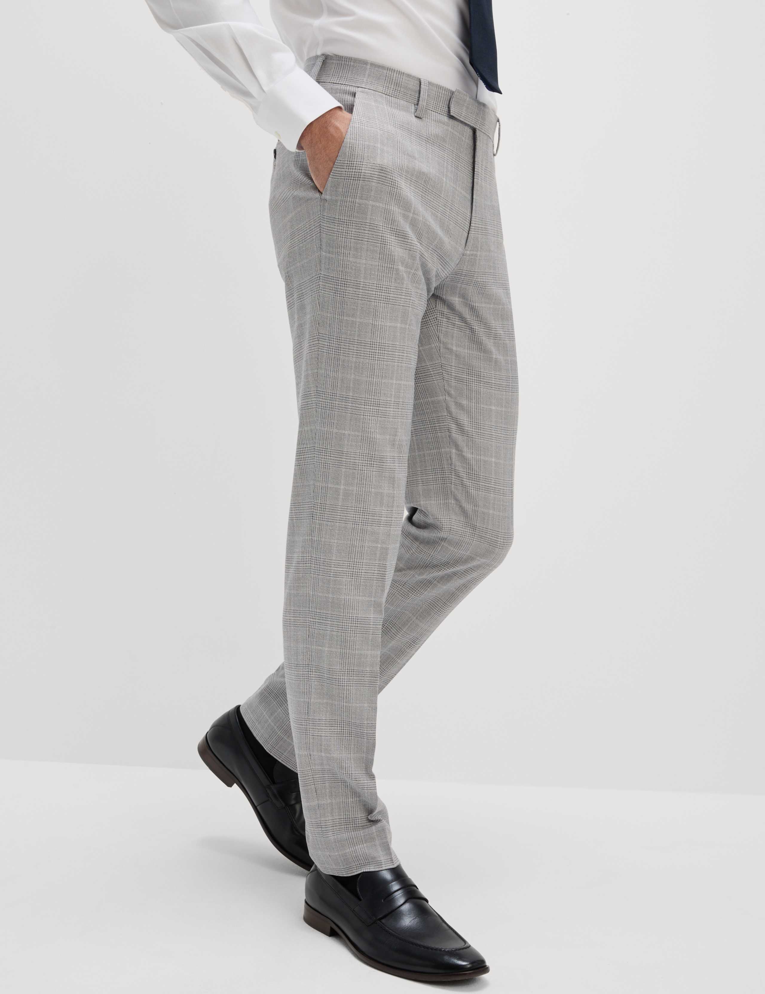 Slim Fit Prince of Wales Check Suit Trousers 4 of 6