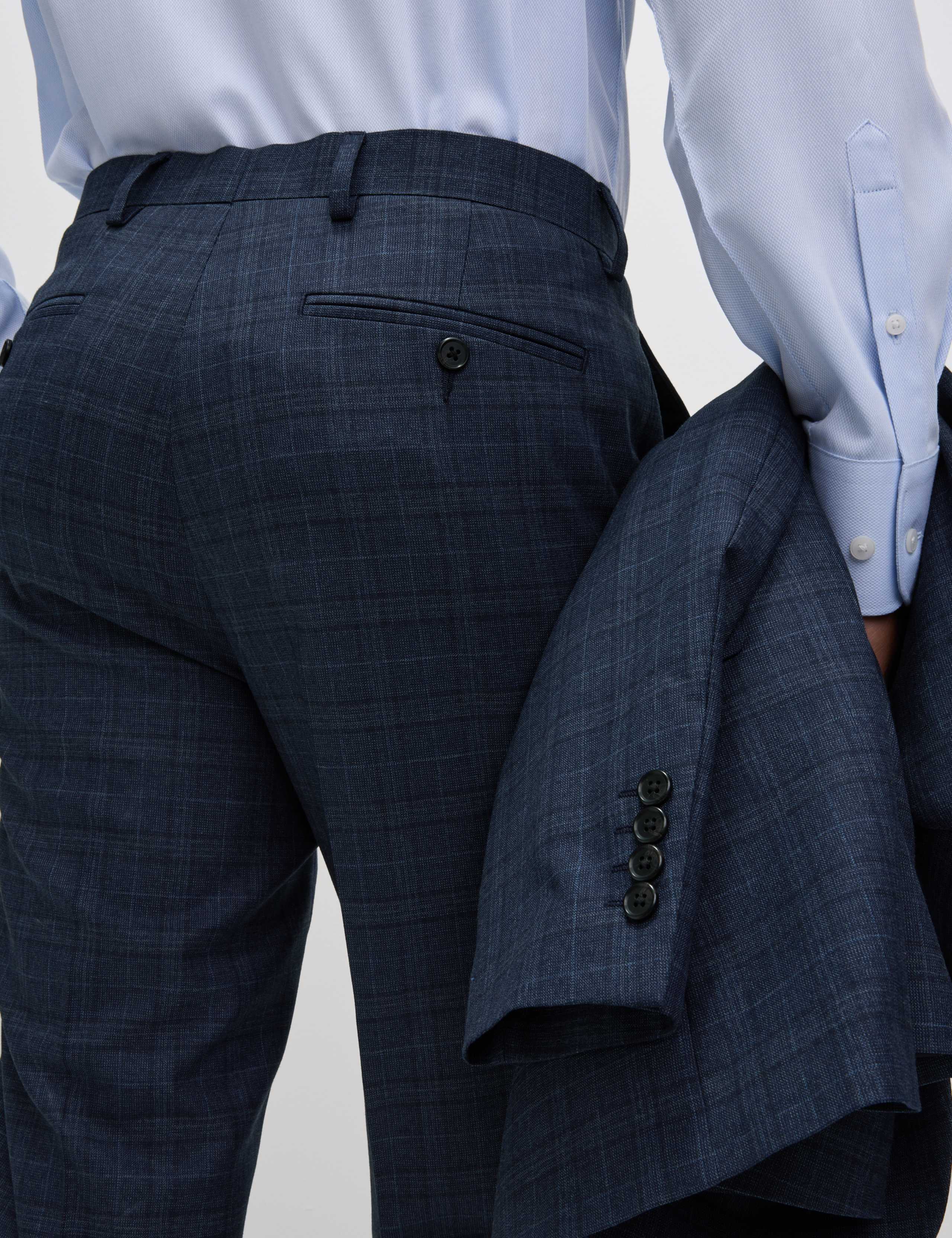 Slim Fit Check Suit Trousers 4 of 7