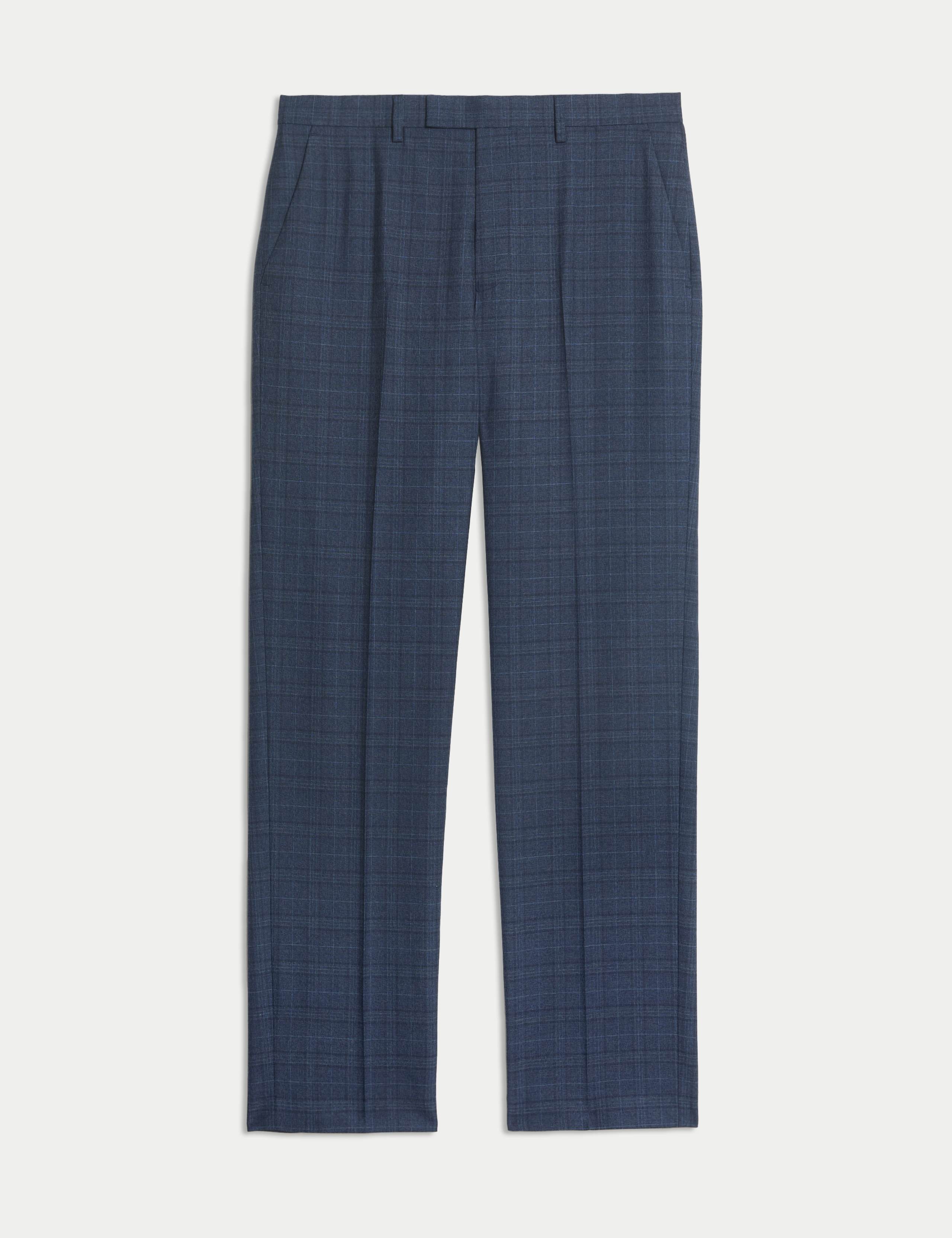 Regular Fit Stretch Checked Suit Trousers 2 of 7